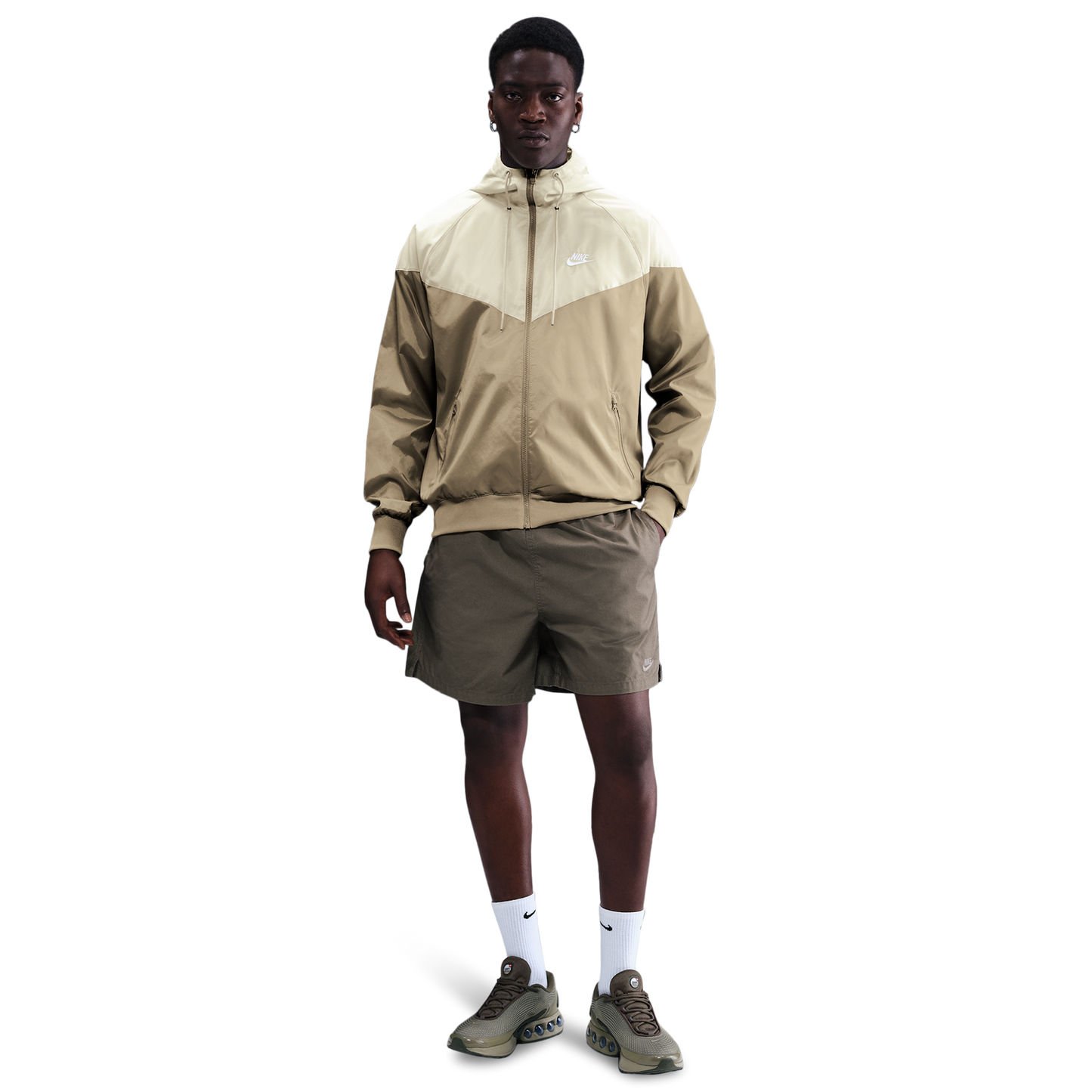 Nike Woven Windrunner Lined Hooded Jacket - Men's - Parachute Beige/Lt Khaki/White