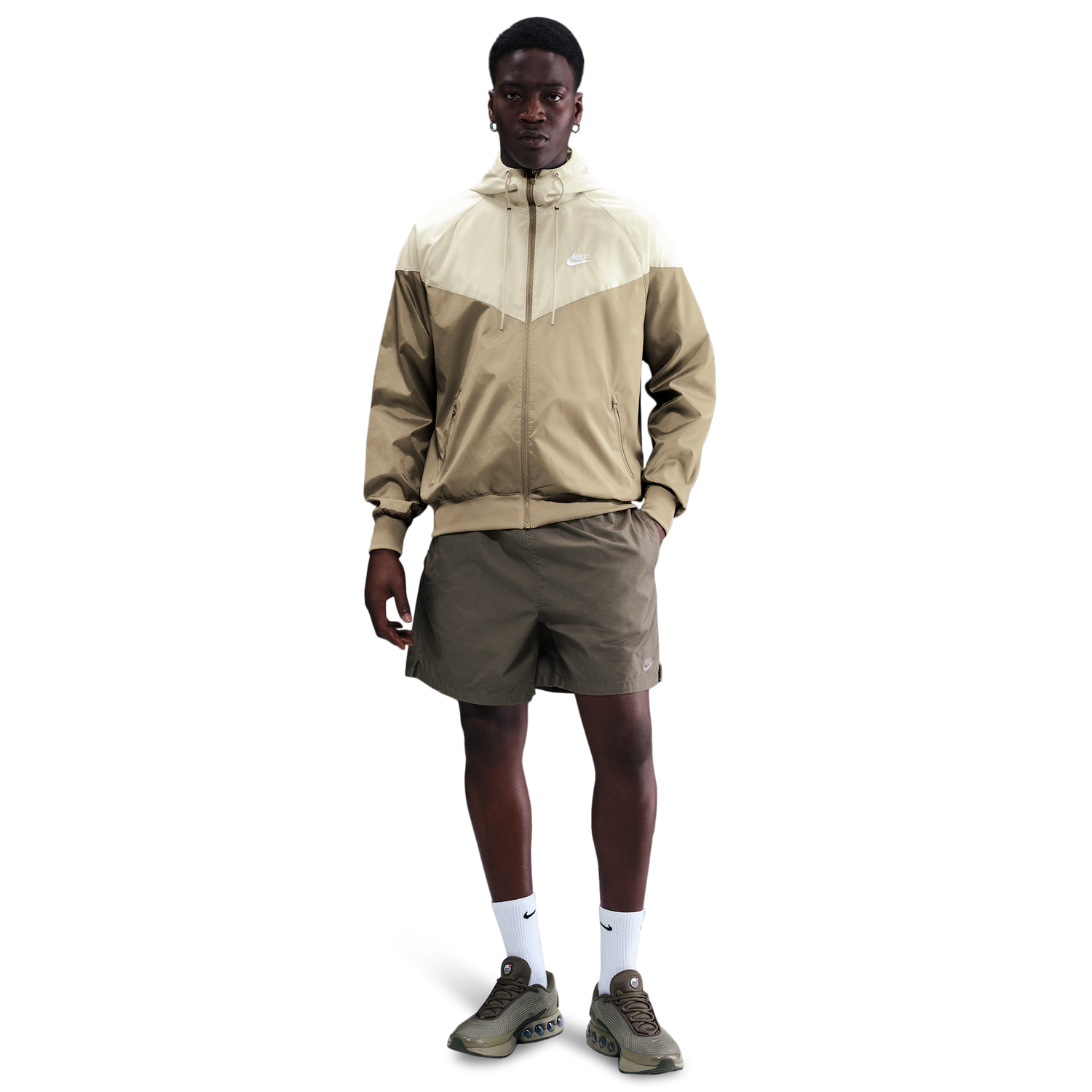 Nike Woven Windrunner Lined Hooded Jacket - Men's - Parachute Beige/Lt Khaki/White