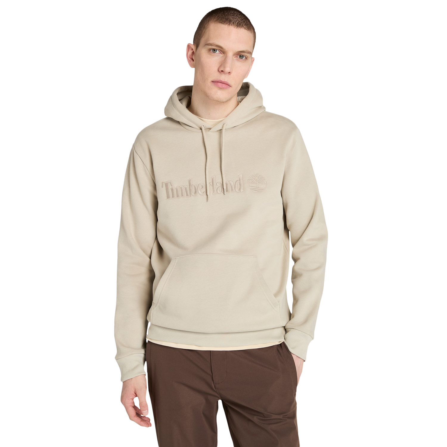 Timberland Embroidered Pullover Hoodie - Men's - Tan/Island Fossil