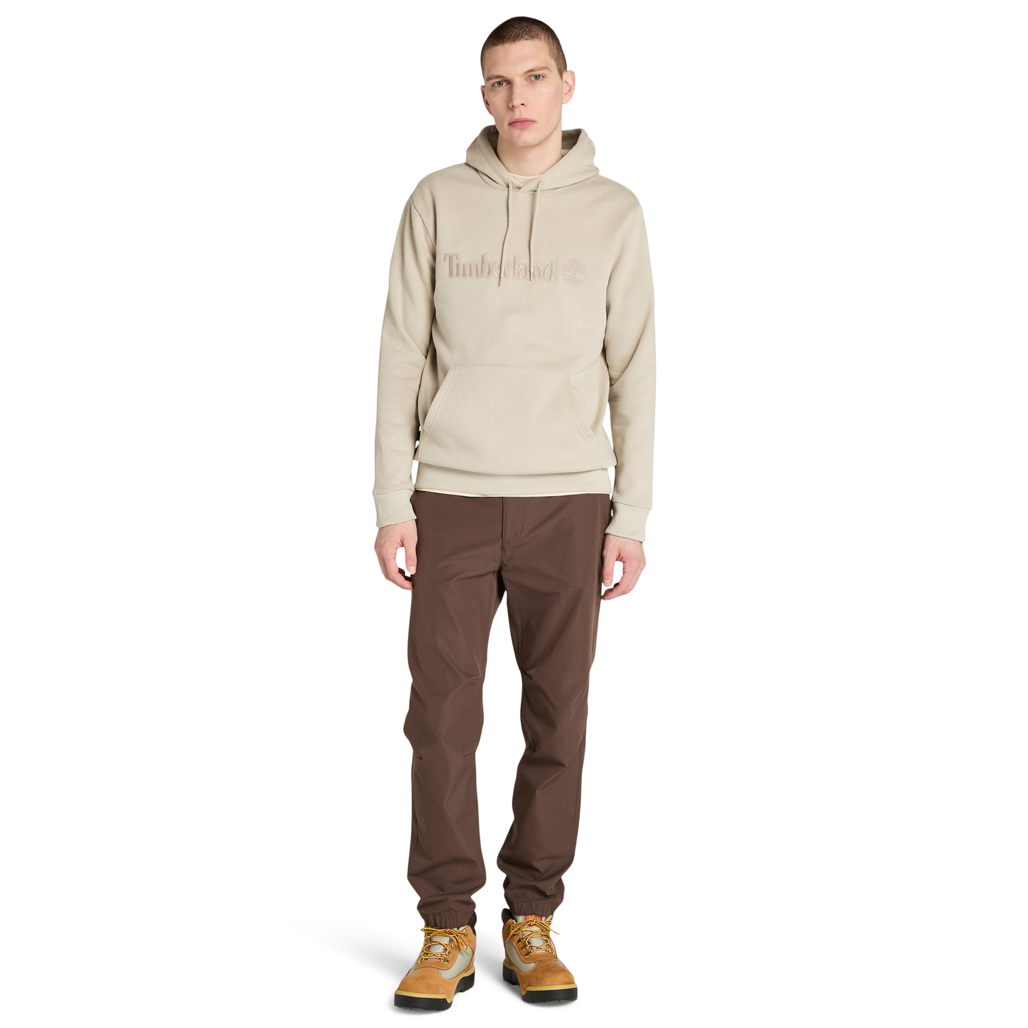 Timberland Embroidered Pullover Hoodie - Men's - Tan/Island Fossil