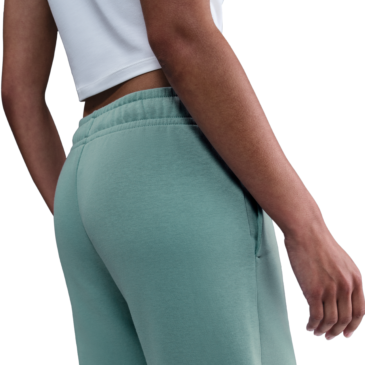 Nike NSW Club Fleece Mid Rise Pants Wide - Women's - Cannon/White