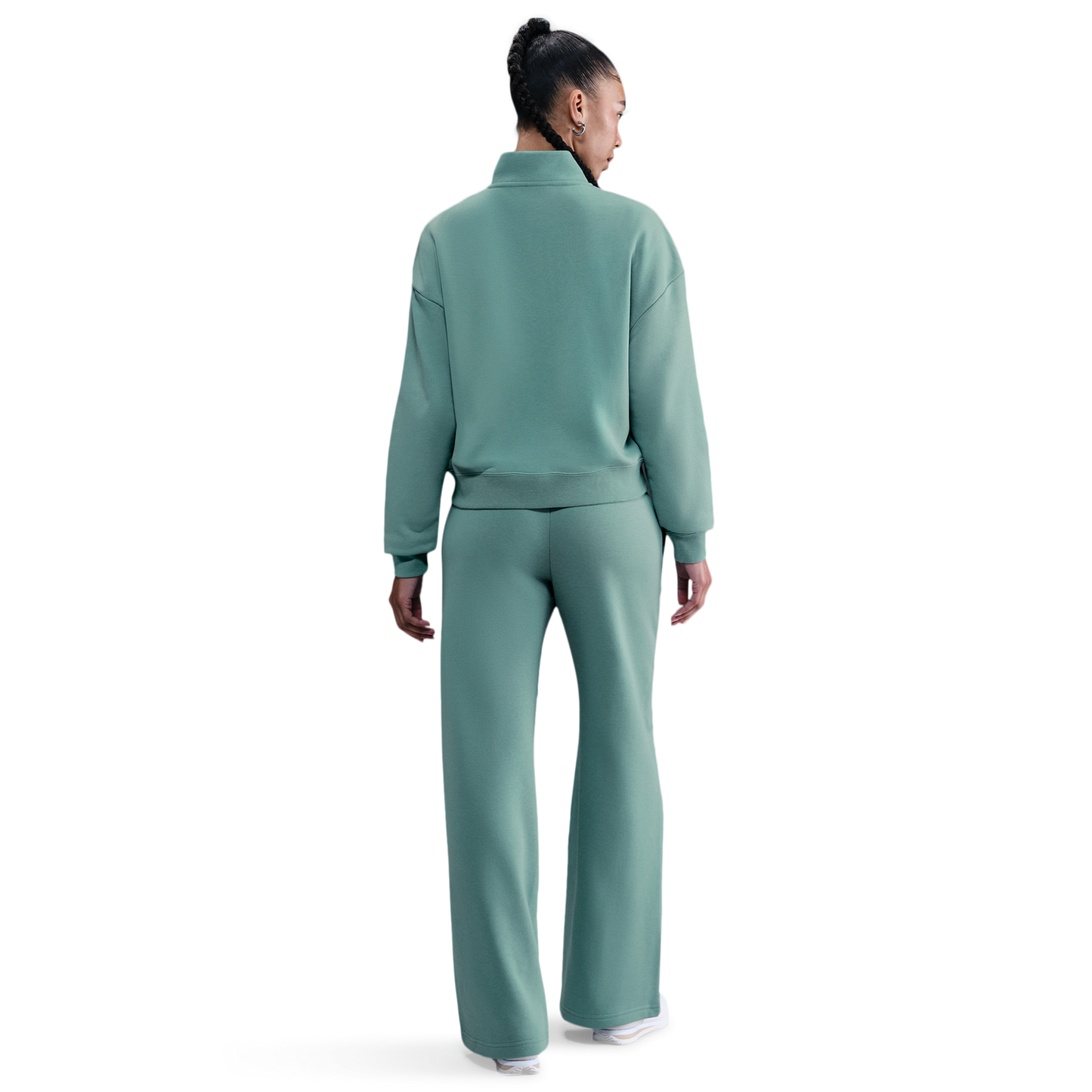 Nike NSW Club Fleece Mid Rise Pants Wide - Women's - Cannon/White