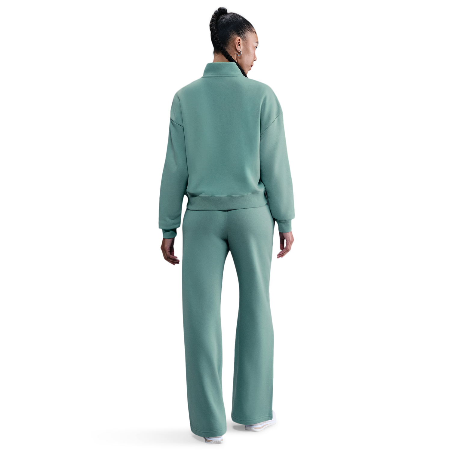 Nike NSW Club Fleece Mid Rise Pants Wide - Women's - Cannon/White
