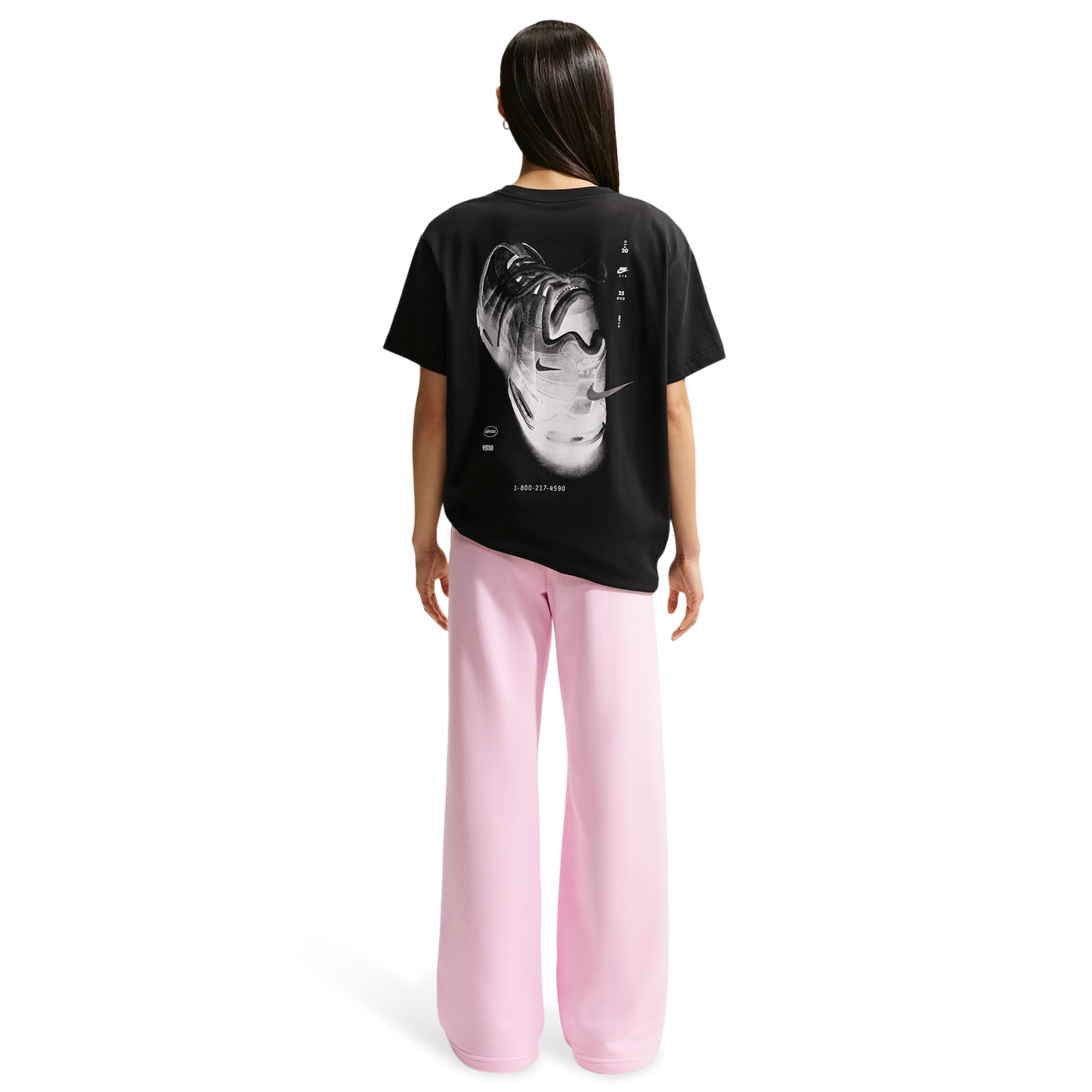 Nike NSW Club Fleece Mid Rise Pants Wide - Women's - Pink Foam/White