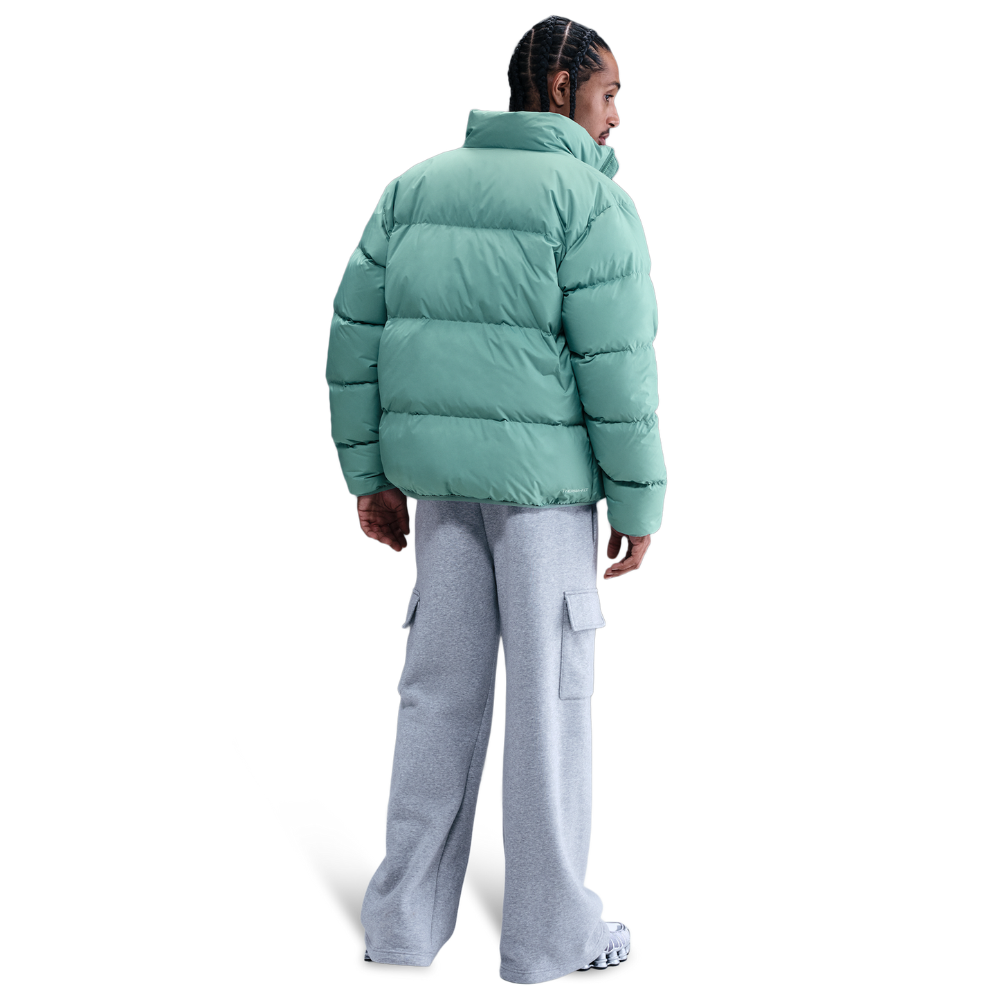 Nike SF Club 550 Puffer Jacket - Men's - Mosswood Brown/Cannon/White