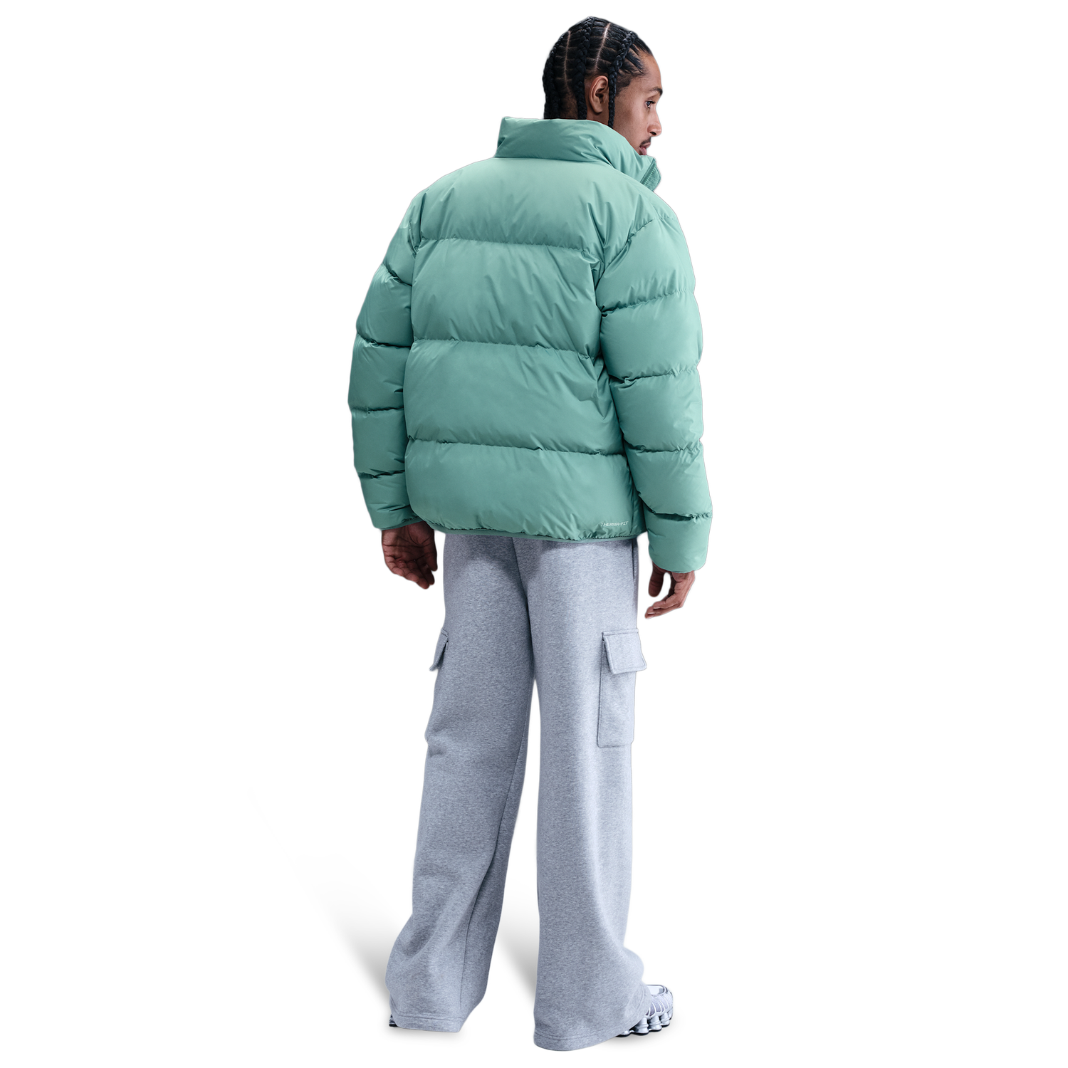 Nike SF Club 550 Puffer Jacket - Men's - Mosswood Brown/Cannon/White