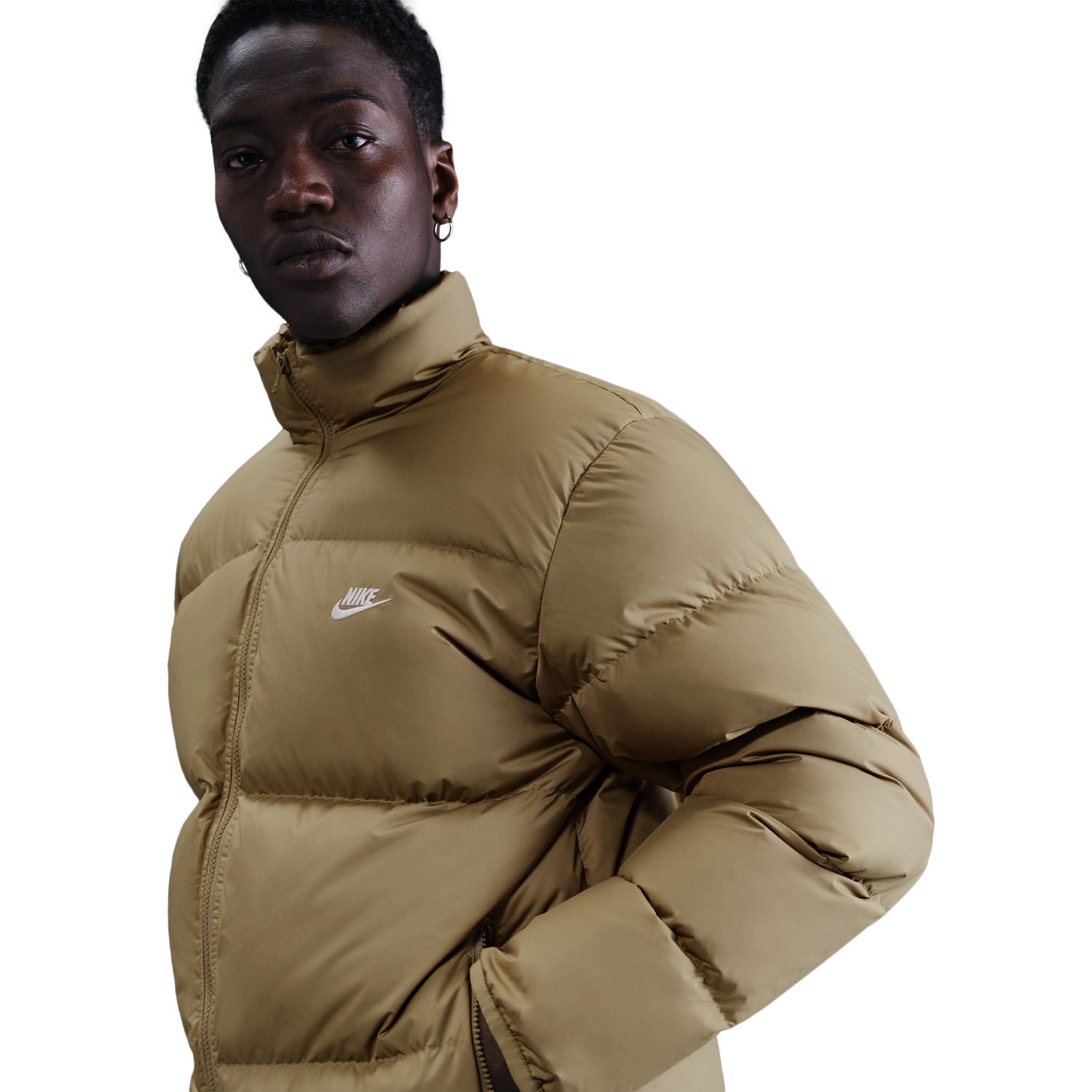 Nike SF Club 550 Puffer Jacket - Men's - Parachute Beige/White