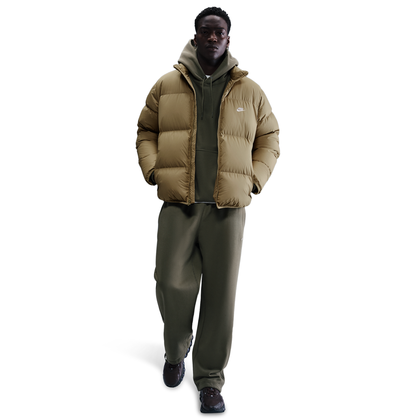 Nike SF Club 550 Puffer Jacket - Men's - Parachute Beige/White