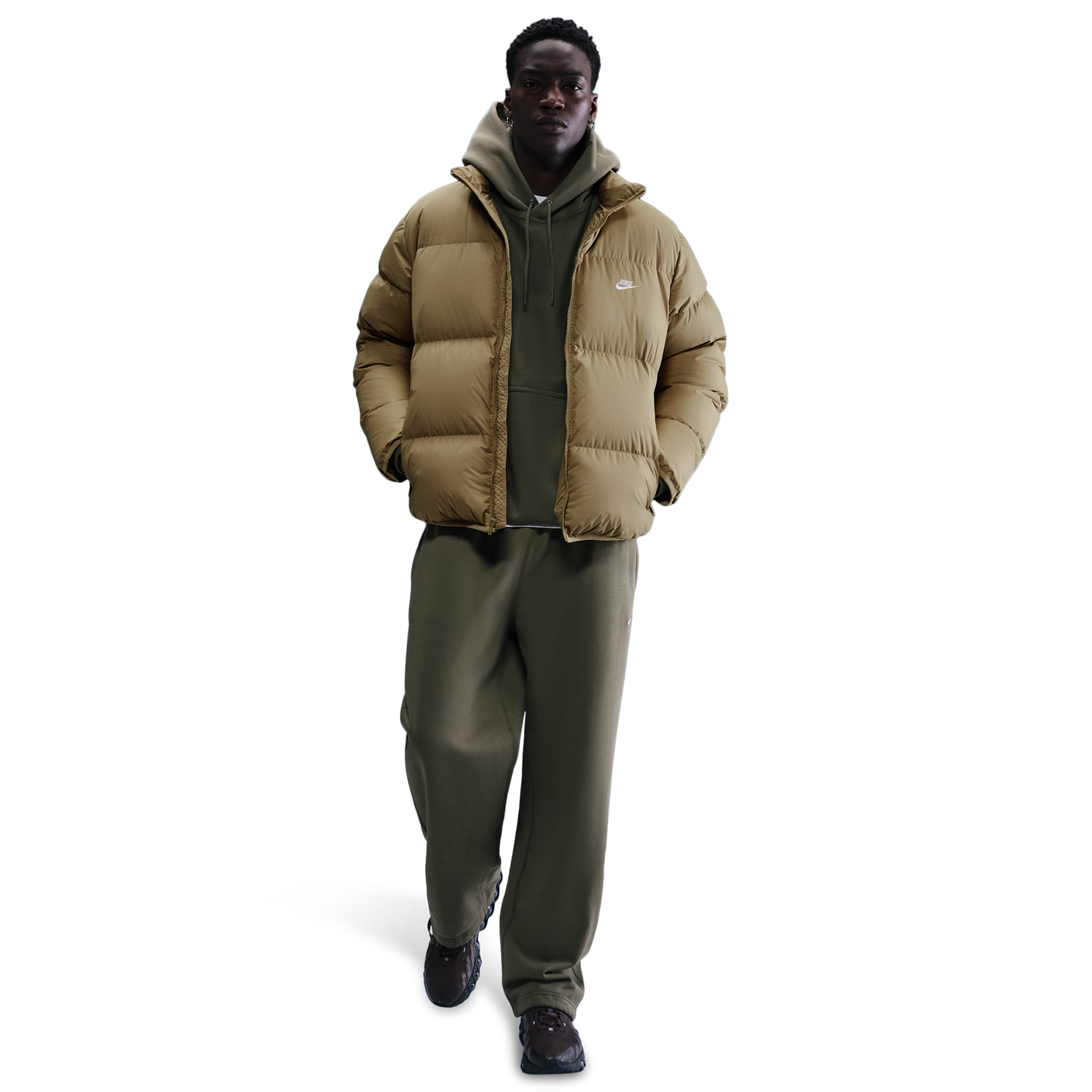 Nike SF Club 550 Puffer Jacket - Men's - Parachute Beige/White