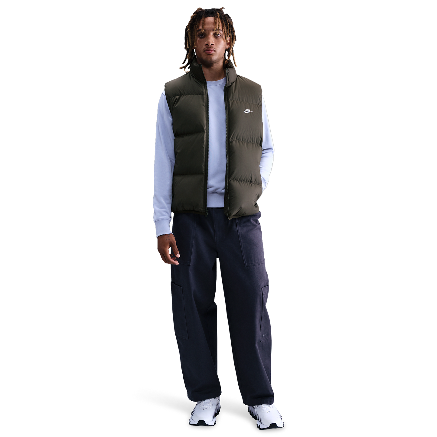 Nike Club Puffer Vest 550 - Men's - Sequoia/White