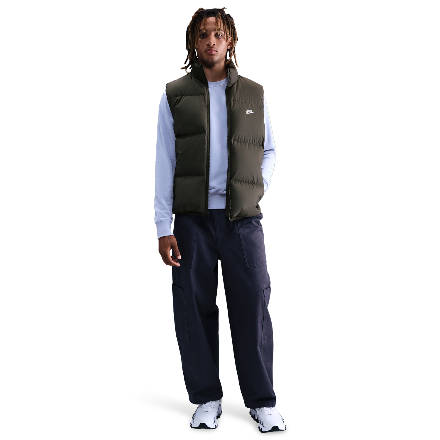 Nike Club Puffer Vest 550 - Men's - Sequoia/White