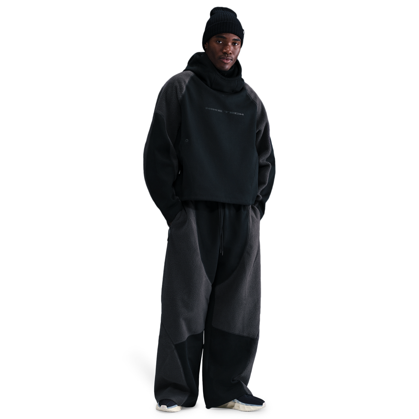 Nike Tech Windwall Open Hem Pants - Men's - Black/Black/Anthracite