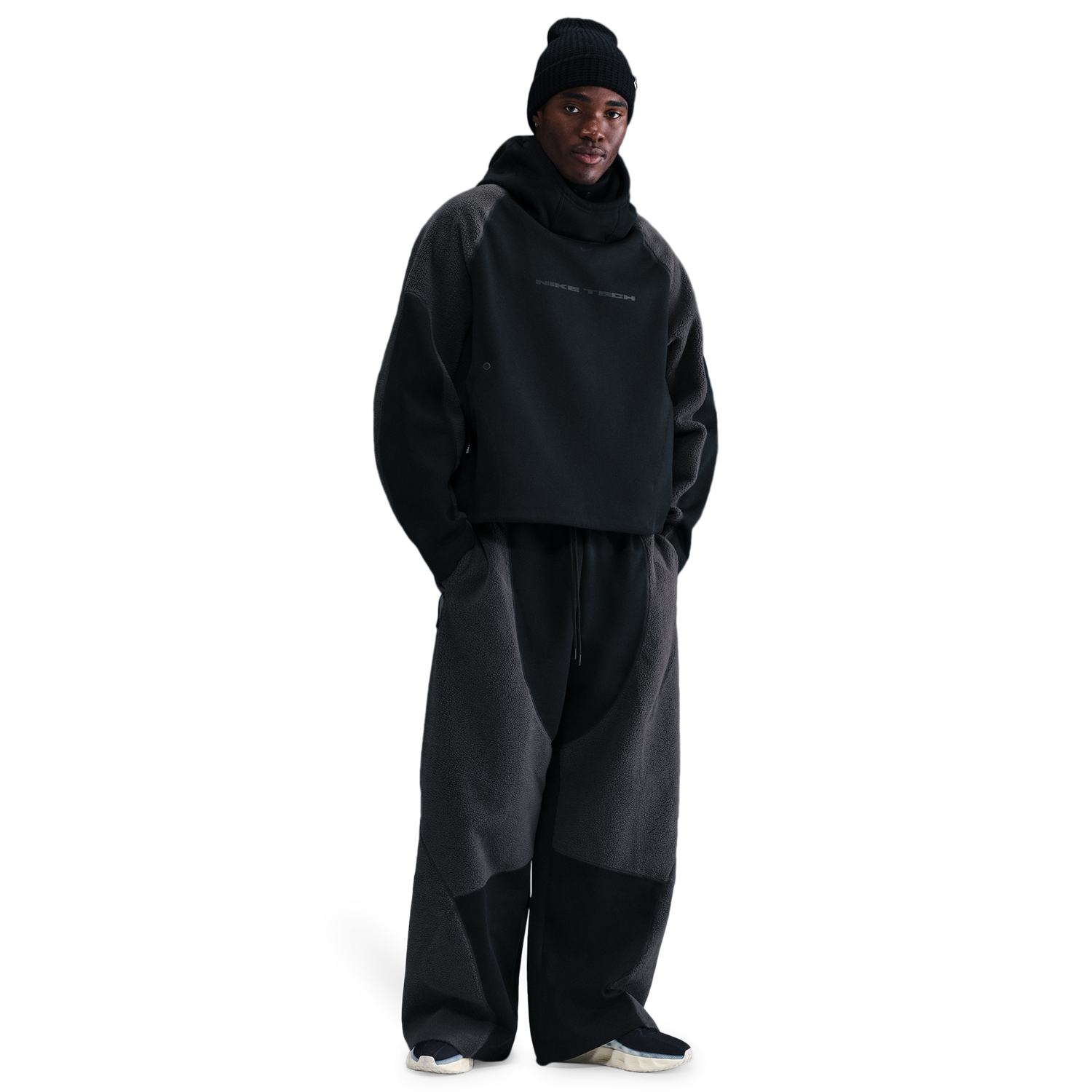 Nike Tech Windwall Open Hem Pants - Men's - Black/Black/Anthracite
