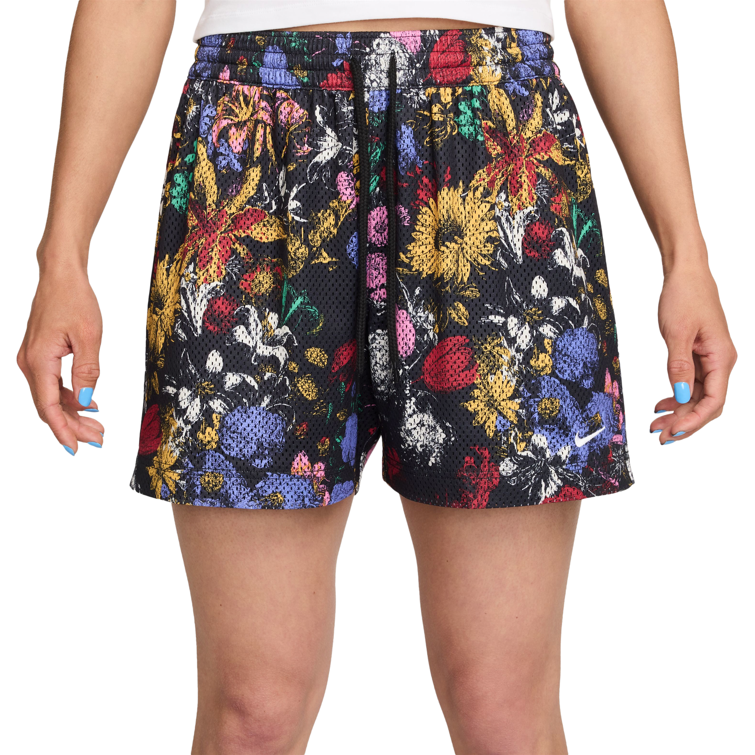 Nike Dri-FIT Essential Seasonal 4" AOP Shorts - Women's - Black/White