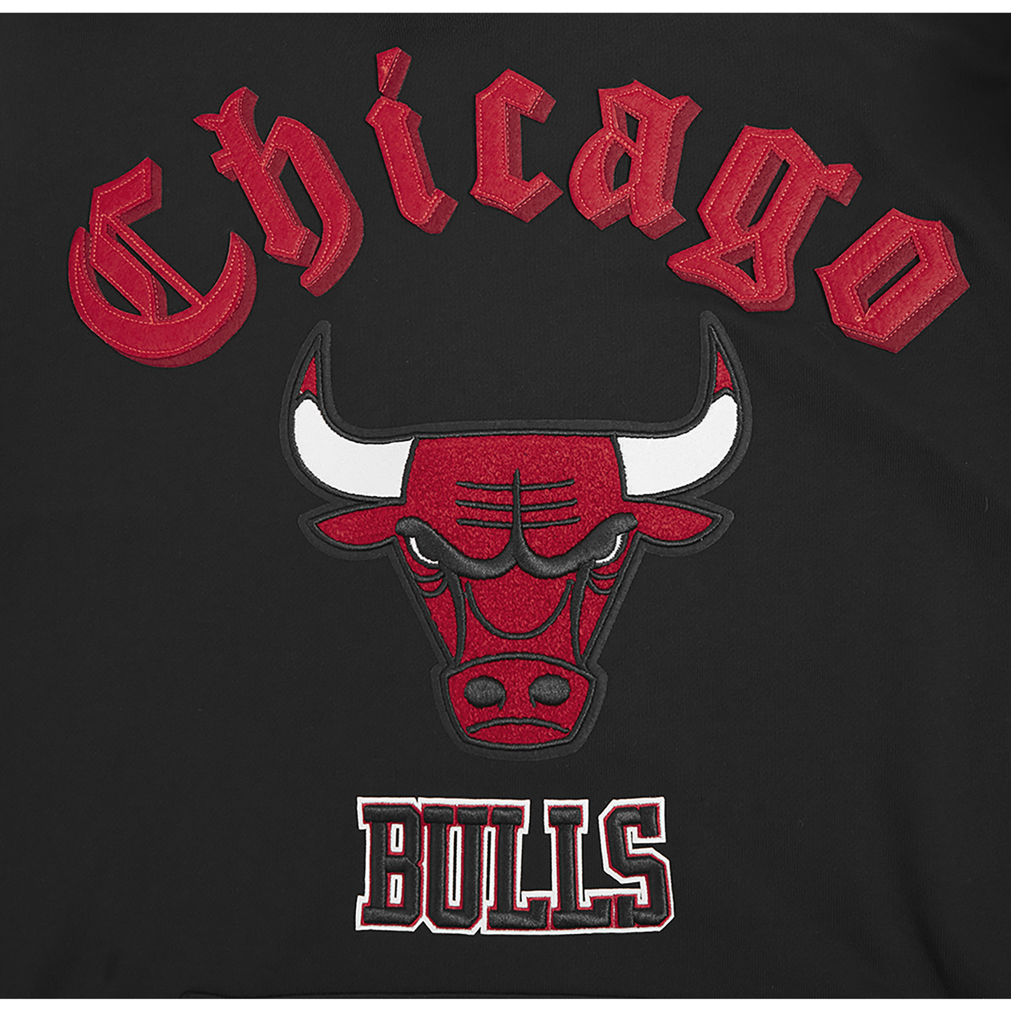 Pro Standard BULLS OLD ENGLISH FLC PO HOODIE - Men's - Black