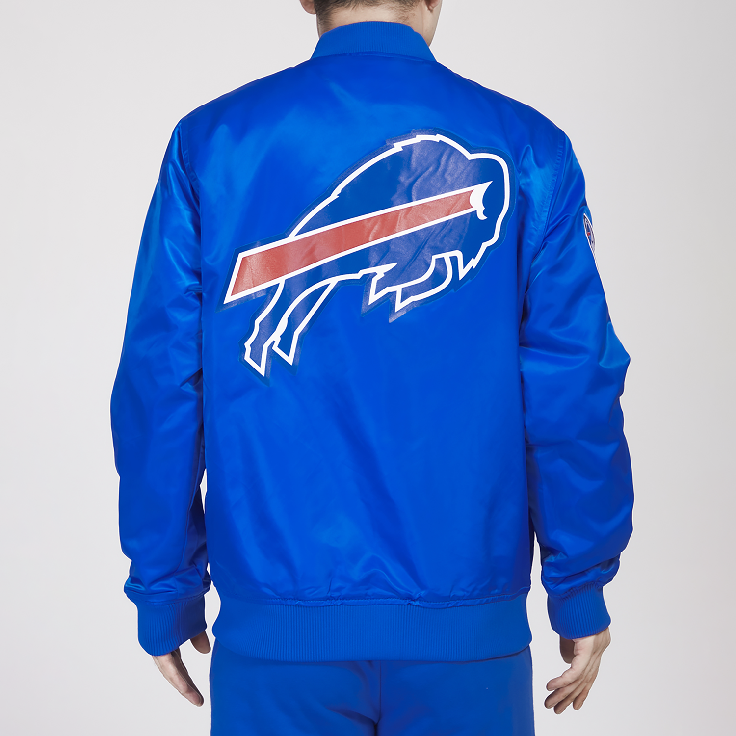 Pro Standard Bills Big Logo Satin Jacket - Men's - Blue