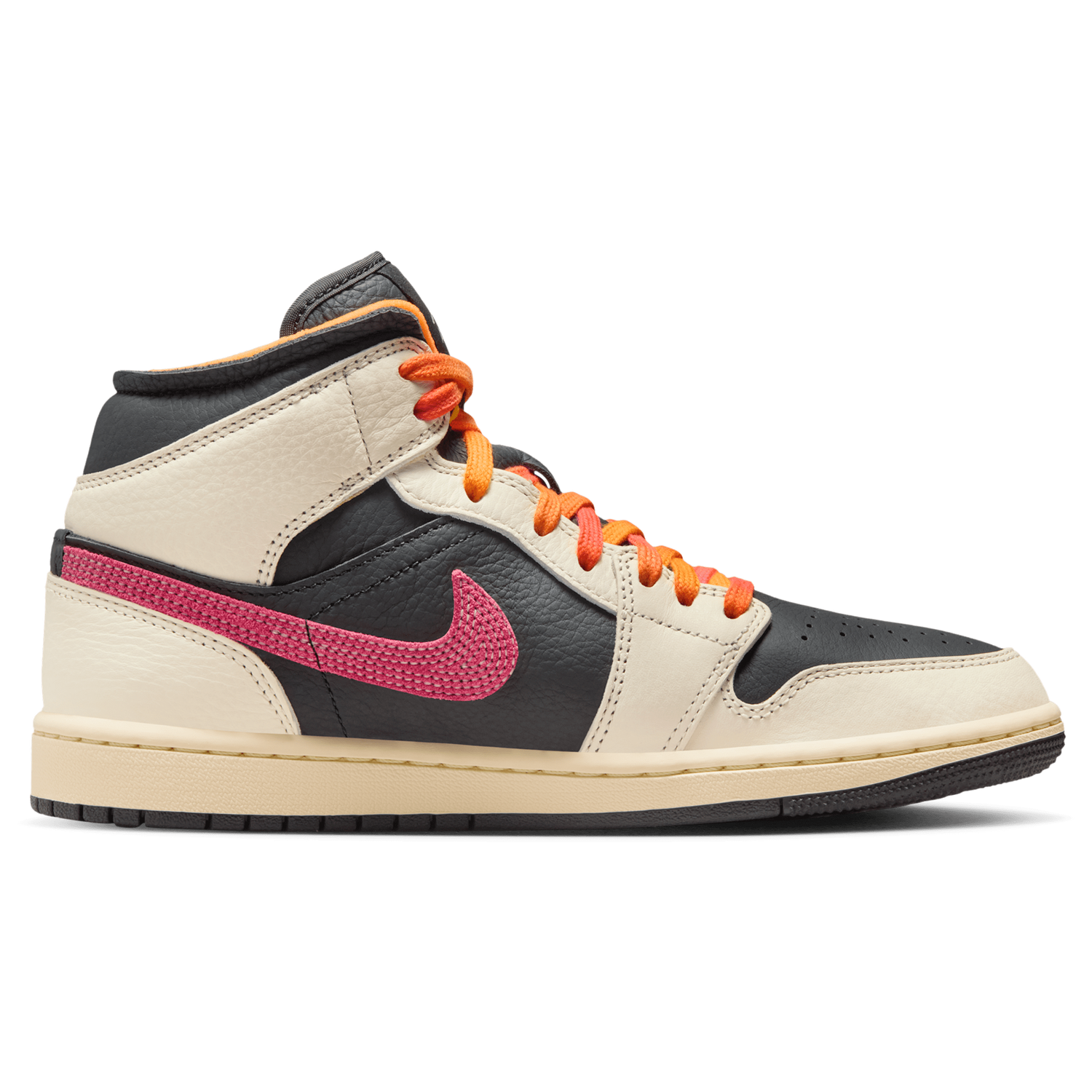 Jordan Air Jordan 1 Mid SE EDG - Women's - Pale Ivory/Racer Pink/Black
