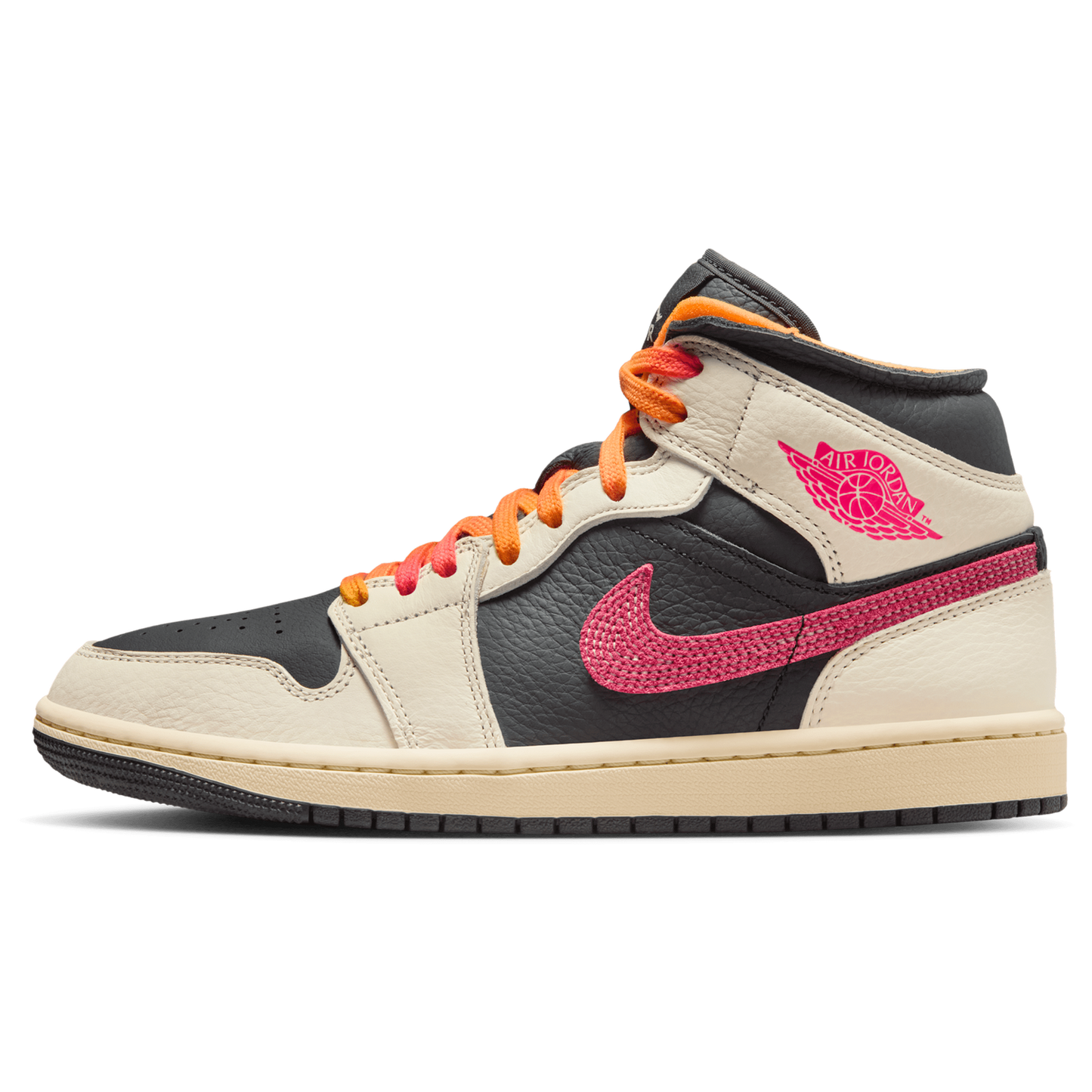 Jordan Air Jordan 1 Mid SE EDG - Women's - Pale Ivory/Racer Pink/Black