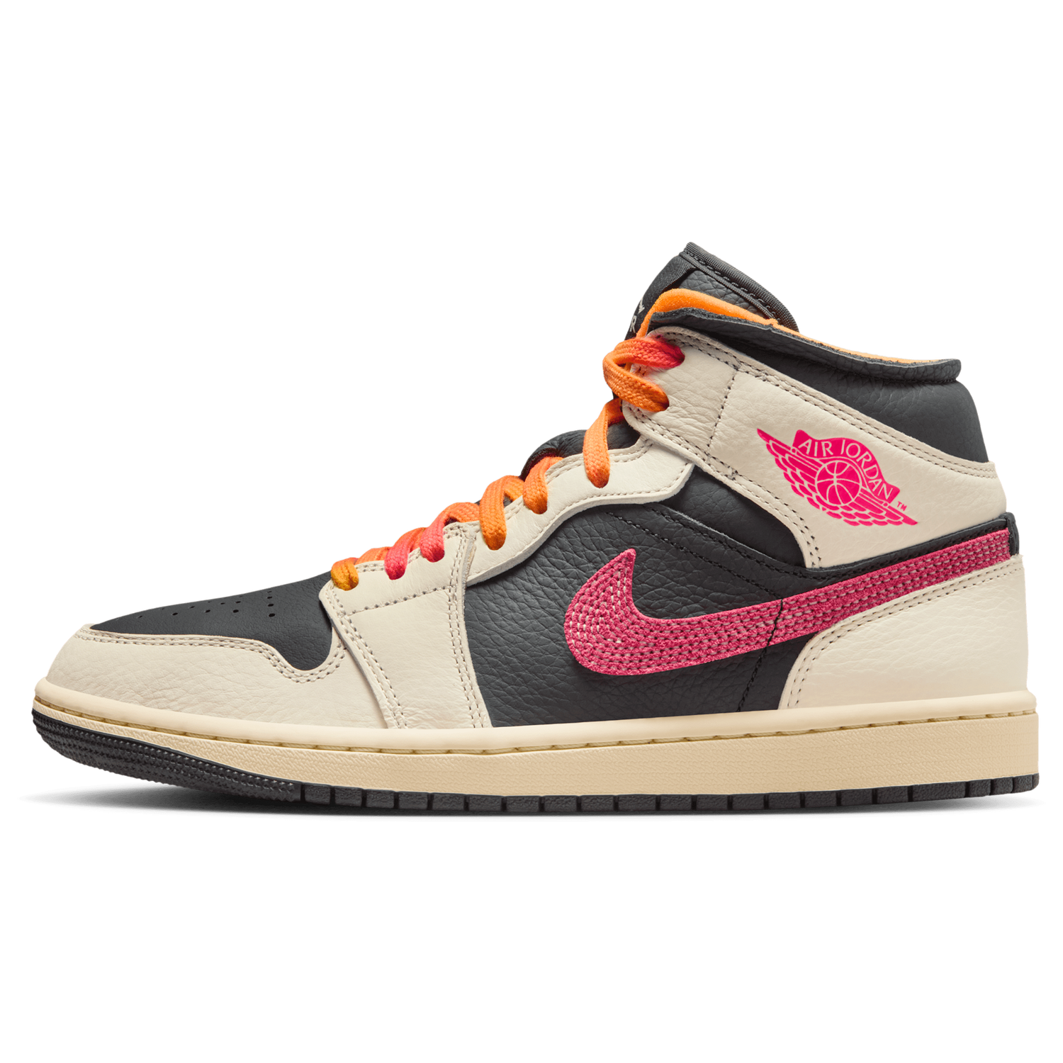 Jordan Air Jordan 1 Mid SE EDG - Women's - Pale Ivory/Racer Pink/Black