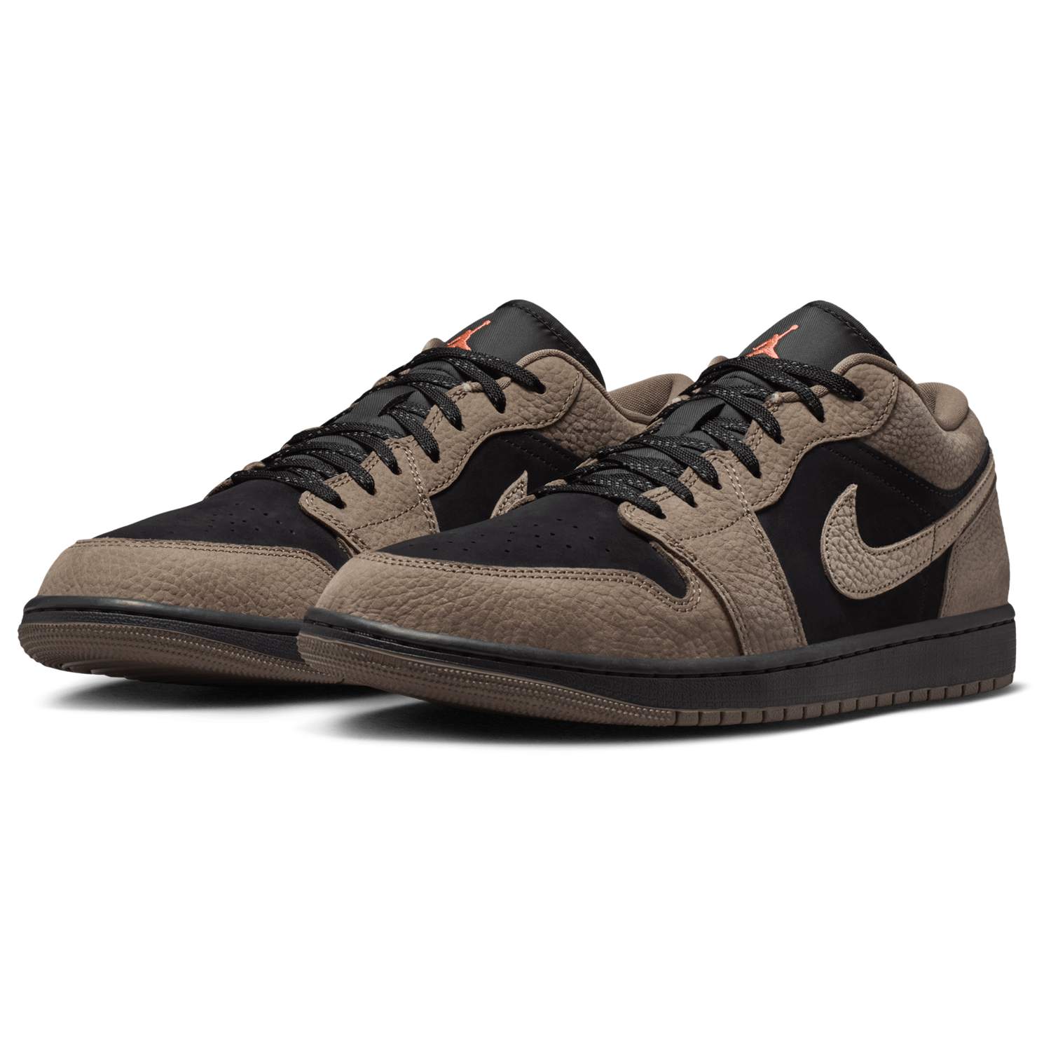 Jordan Air Jordan 1 Low SE - Men's - Black/Light Wild Mango/Olive Grey