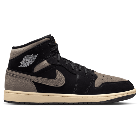 Jordan Air Jordan 1 Mid SE - Men's - Black/Olive Grey/Light Wild Mango