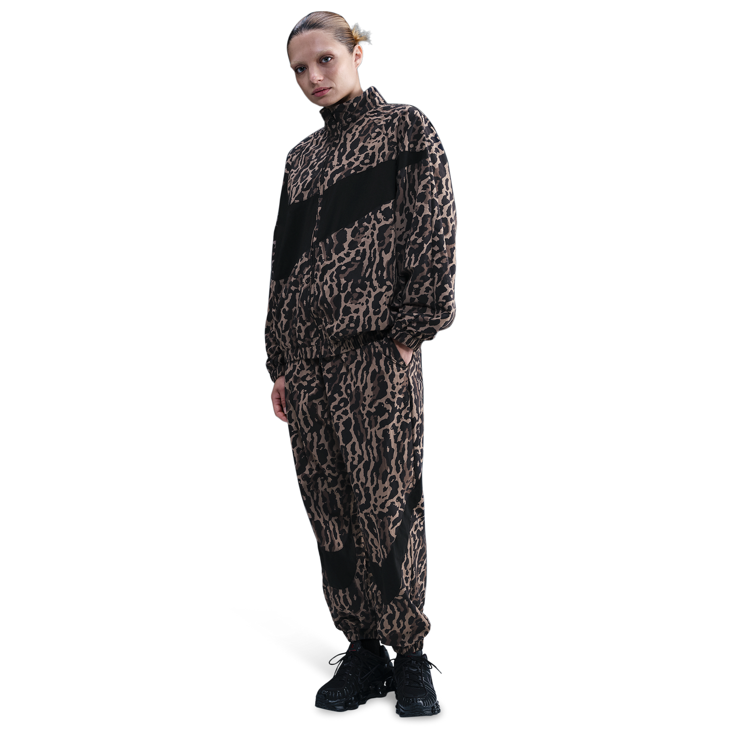 Nike NSW Trend Woven HBR AOP Pant - Women's - Black/Black