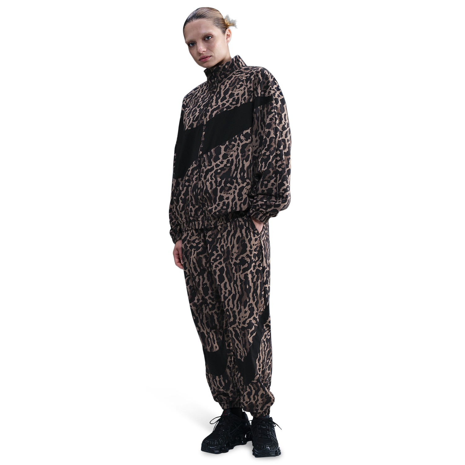Nike NSW Trend Woven HBR AOP Pant - Women's - Black/Black