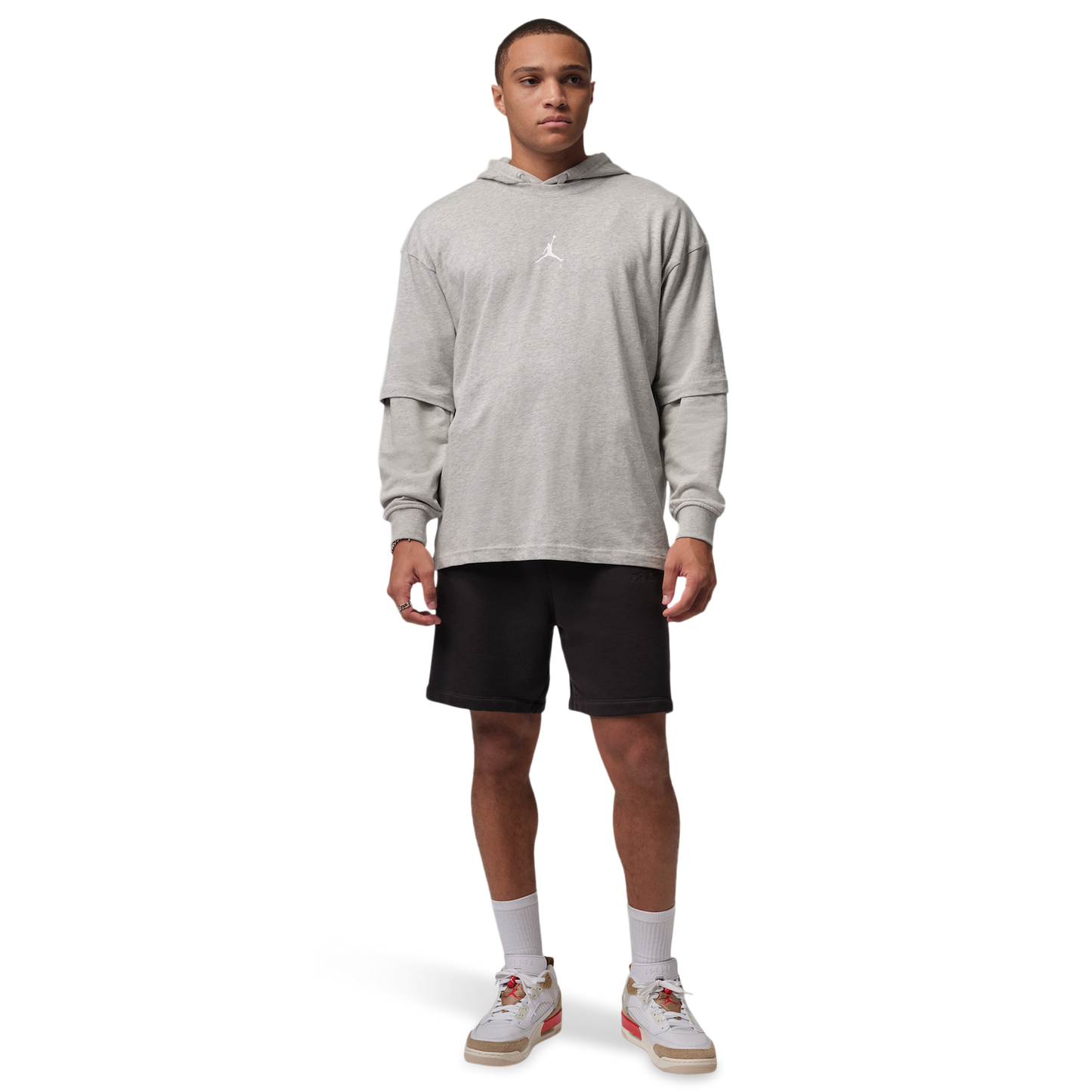 Jordan Brooklyn Oversized T-Shirt - Men's - Black/Heather Grey