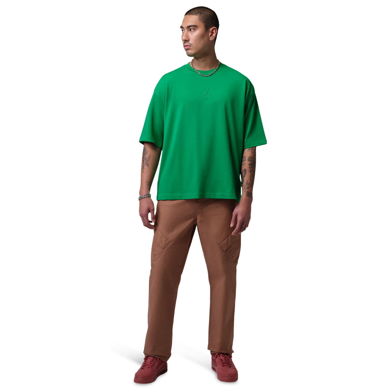Jordan Brooklyn Oversized T-Shirt - Men's - Lucky Green/Lucky Green