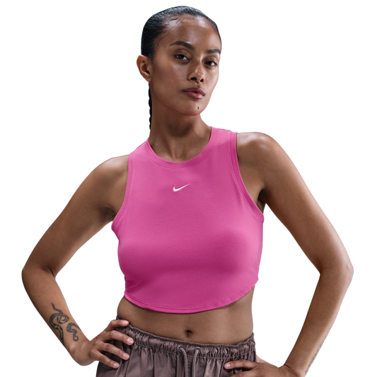 Nike Essential Rib Crop Tank - Women's - Playful Pink/Sail