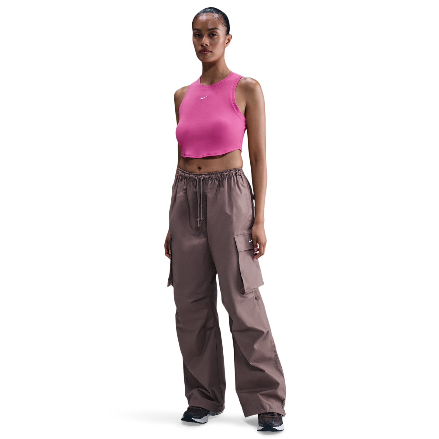 Nike Essential Rib Crop Tank - Women's - Playful Pink/Sail
