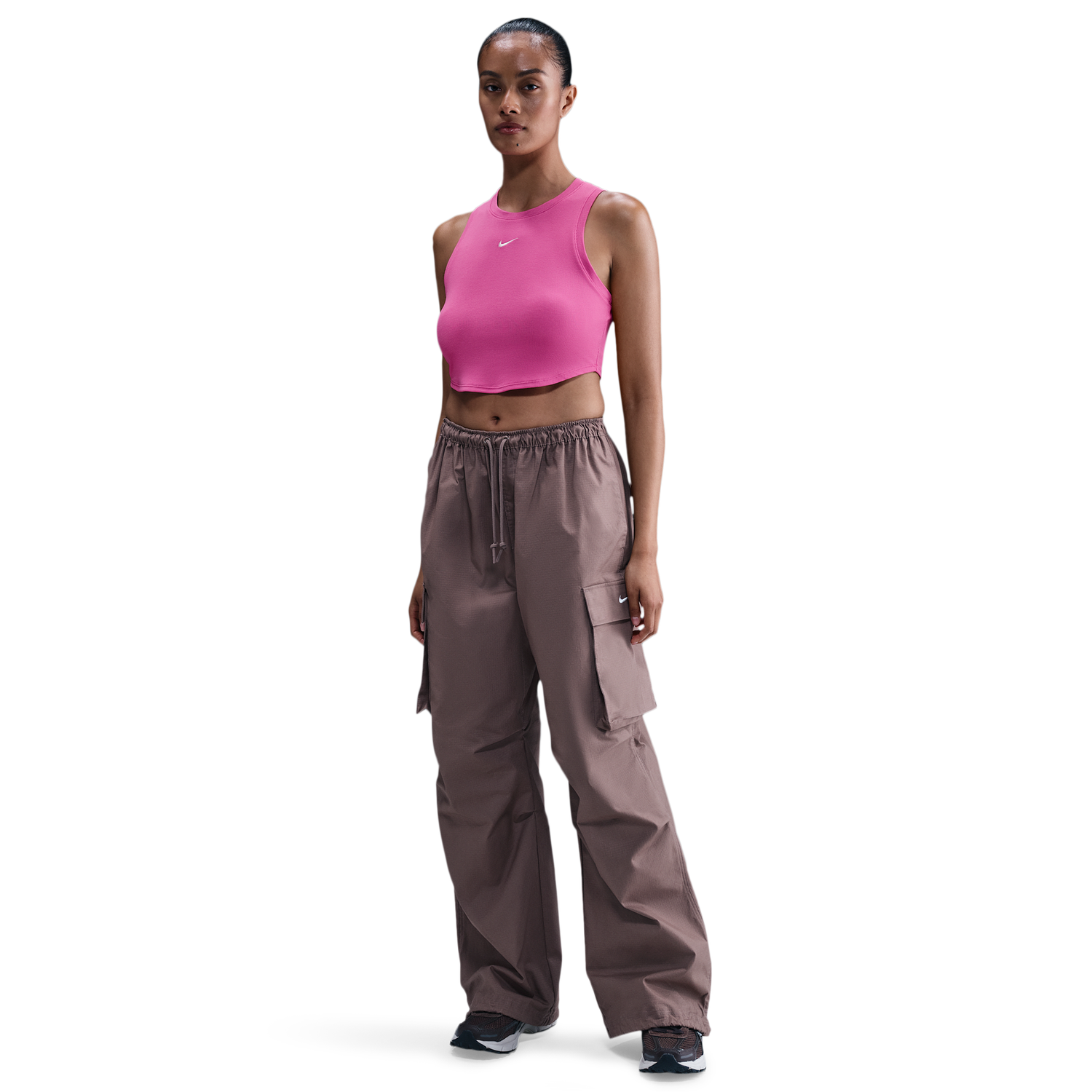 Nike Essential Rib Crop Tank - Women's - Playful Pink/Sail