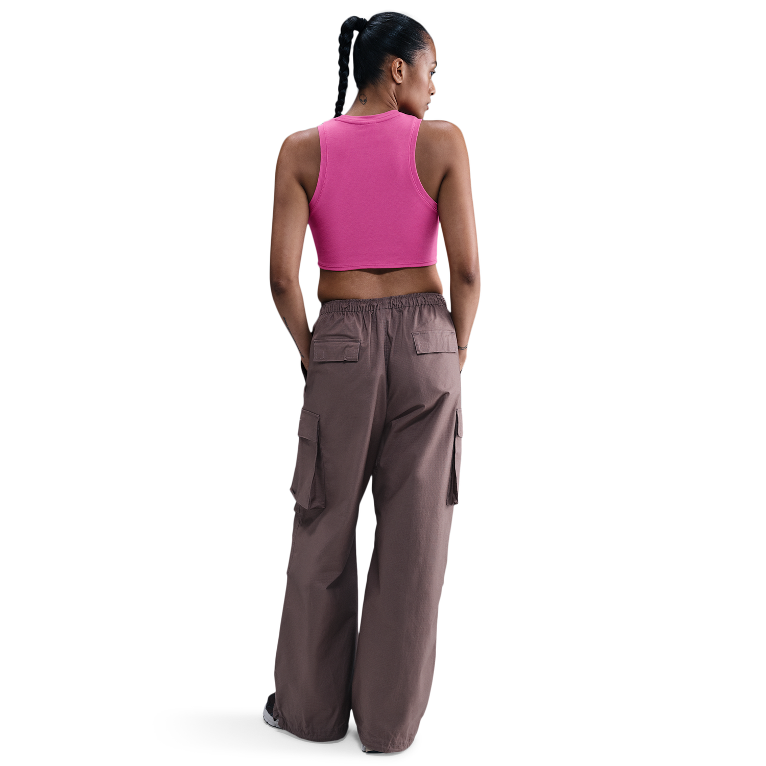Nike Essential Rib Crop Tank - Women's - Playful Pink/Sail