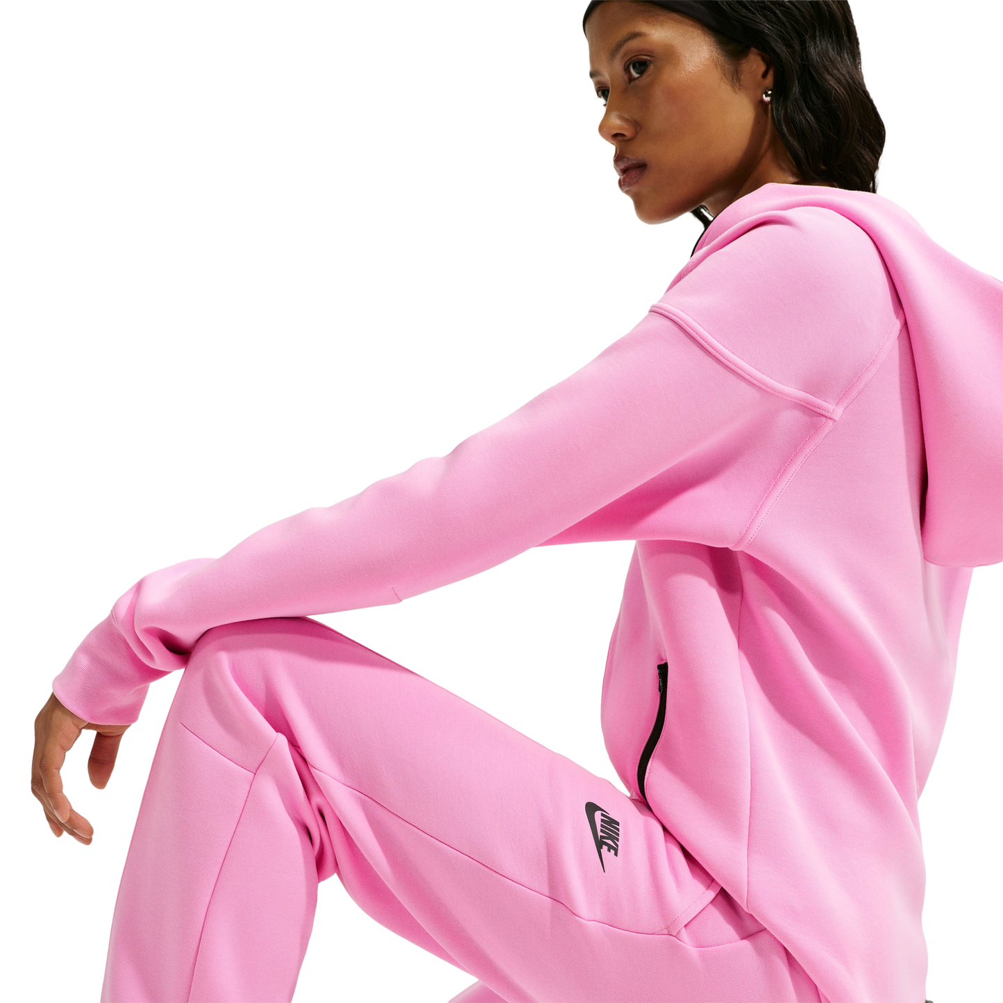 Nike Tech Fleece Jogger - Women's - Black/Pink Rise