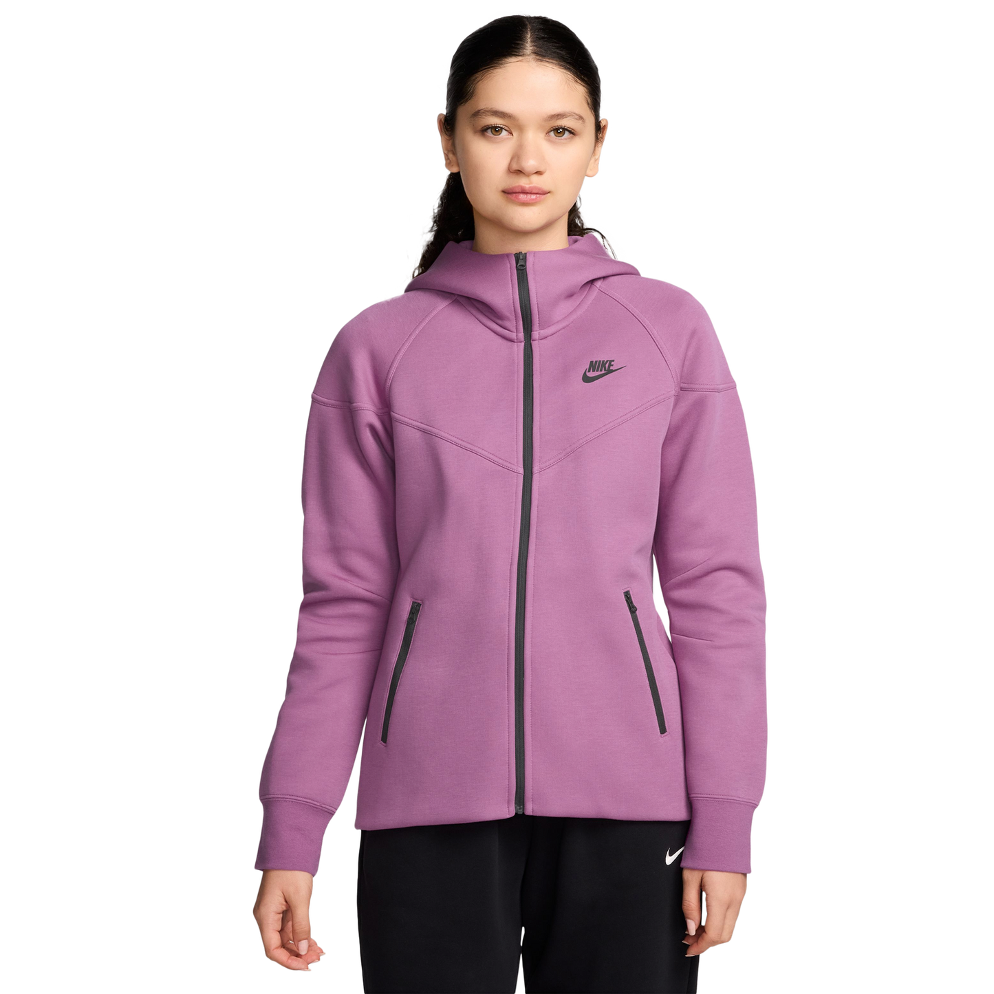 Nike NSW Tech Fleece WR Full-Zip Hoodie - Women's - Light Magenta/Black