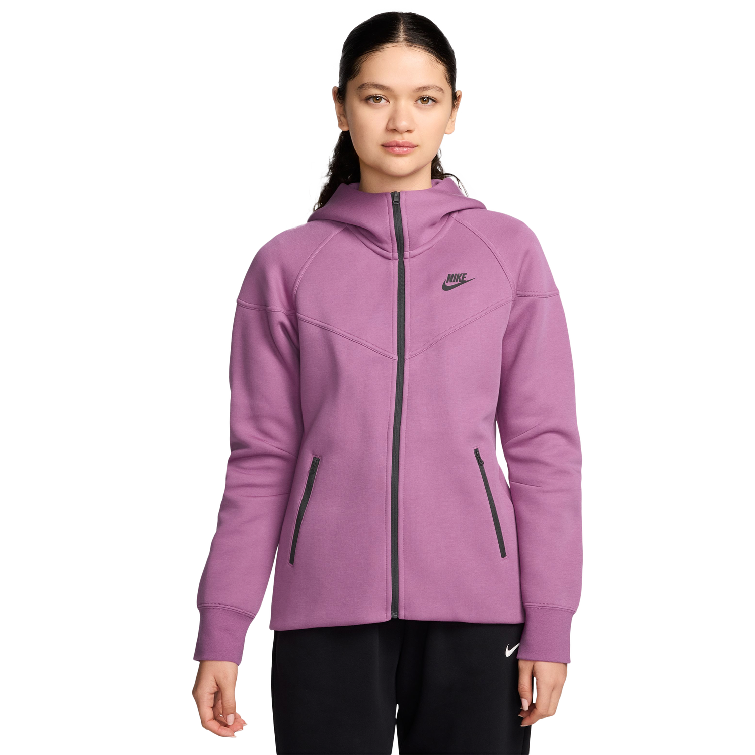 Nike NSW Tech Fleece WR Full-Zip Hoodie - Women's - Light Magenta/Black