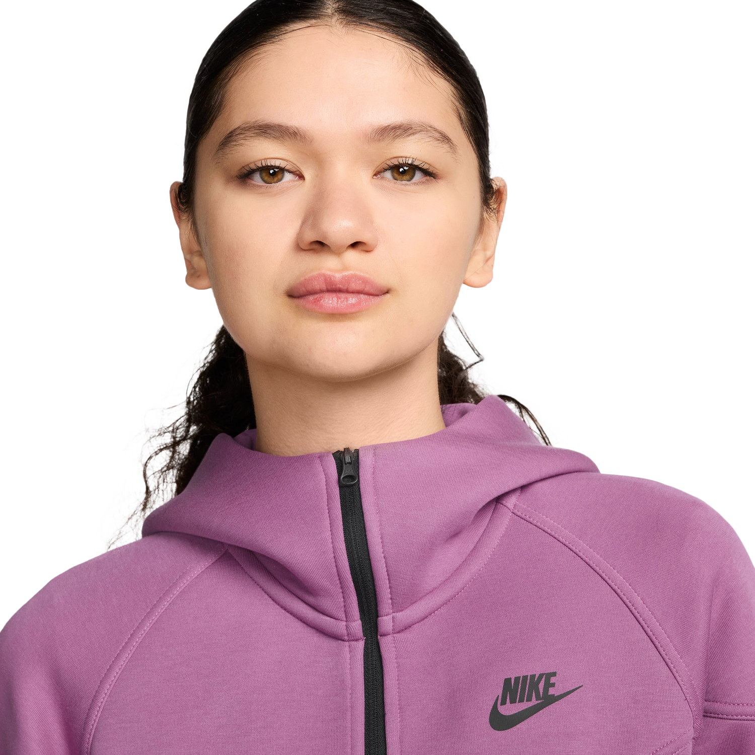 Nike NSW Tech Fleece WR Full-Zip Hoodie - Women's - Light Magenta/Black
