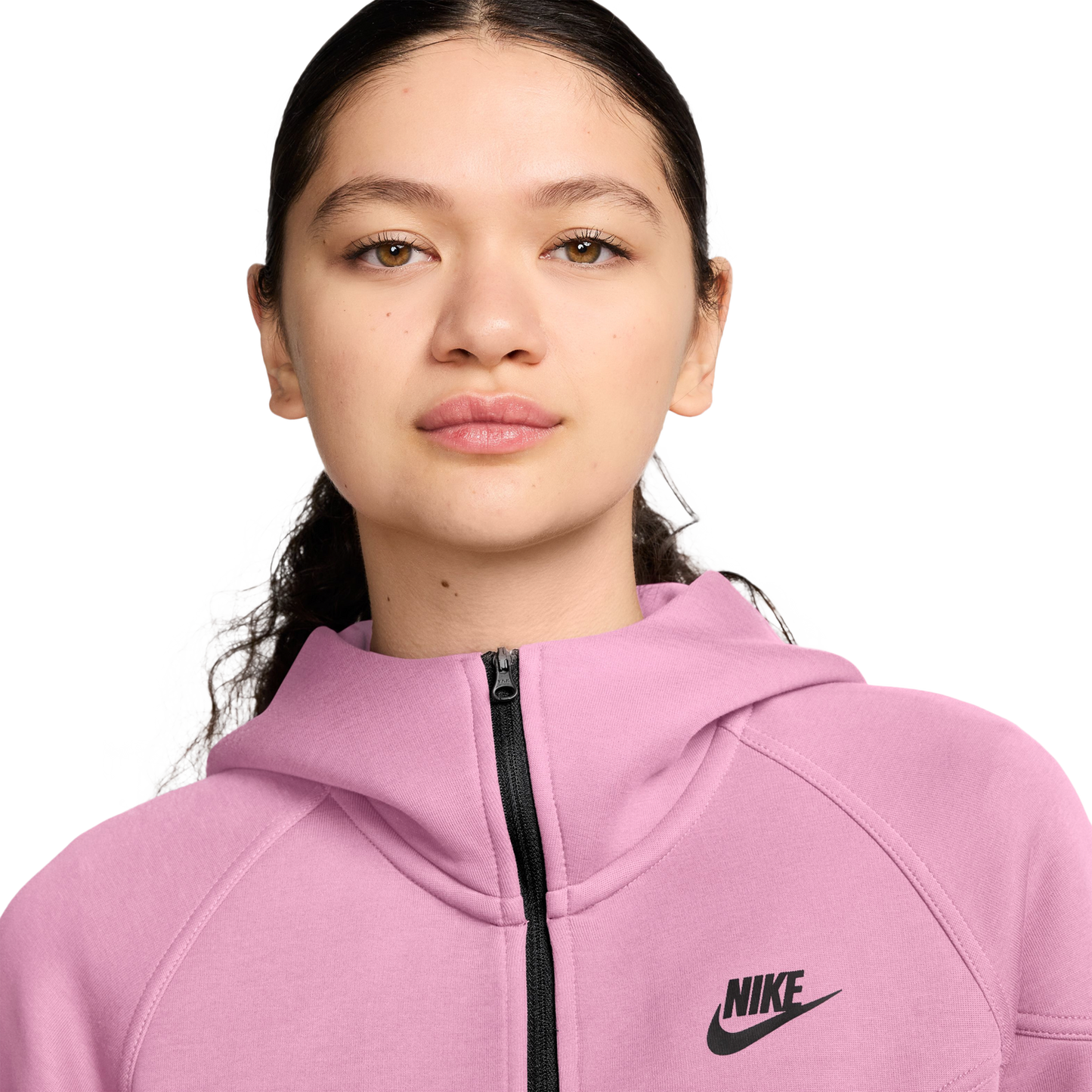 Nike Tech Fleece Full ZIP Hoodie - Women's - Black/Pink