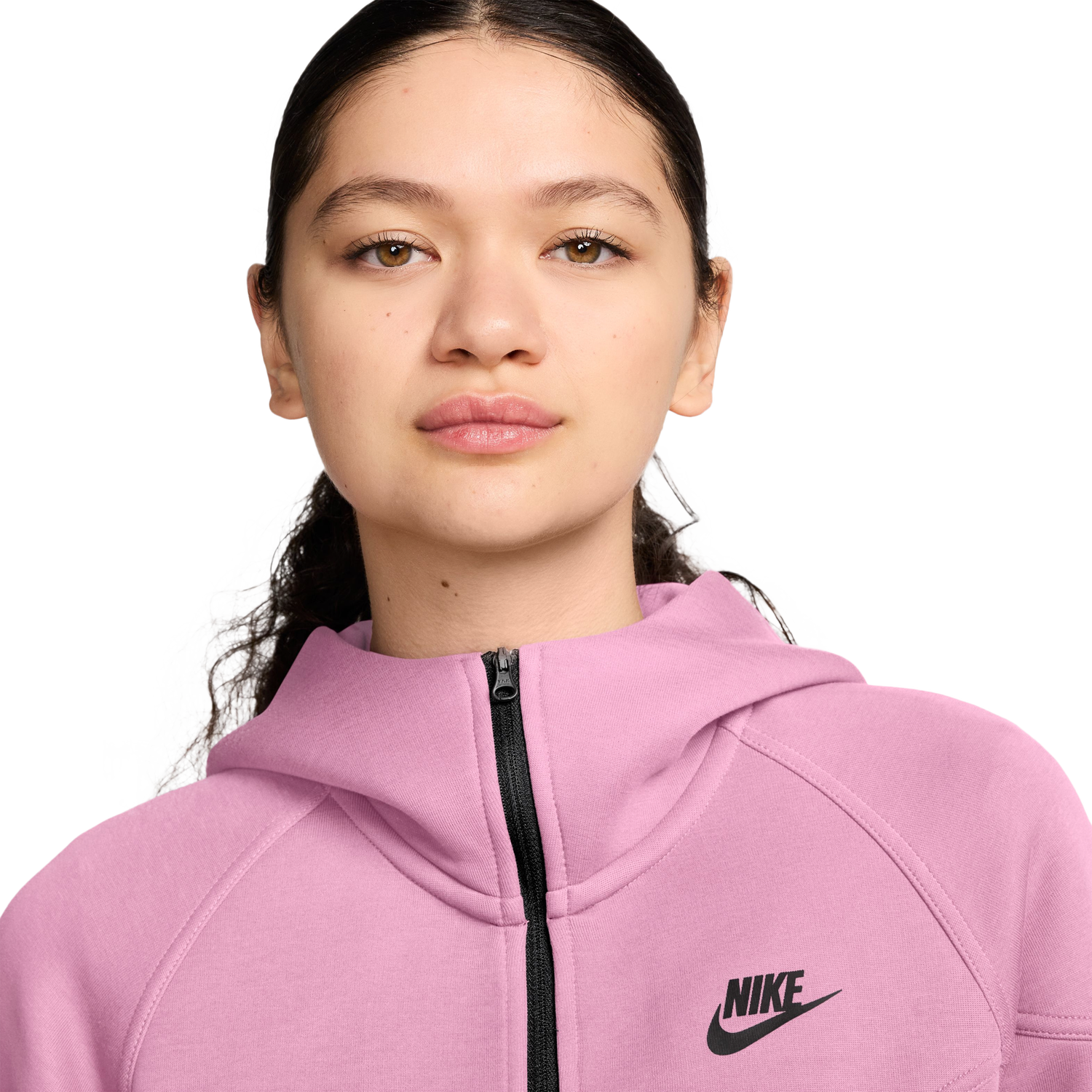 Nike Tech Fleece Full ZIP Hoodie - Women's - Black/Pink