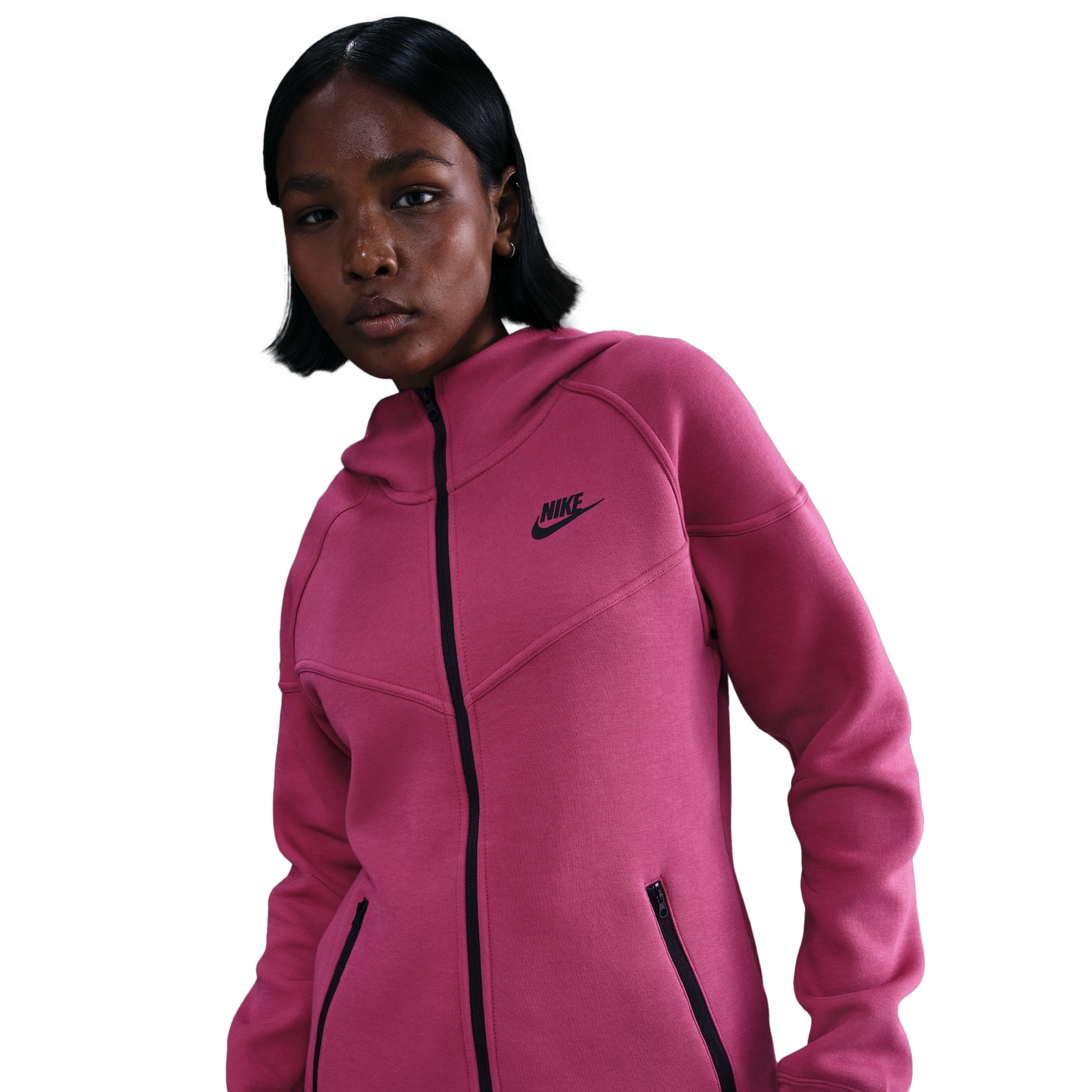 Nike NSW Tech Fleece WR Full-Zip Hoodie - Women's - Sweet Beet/Black