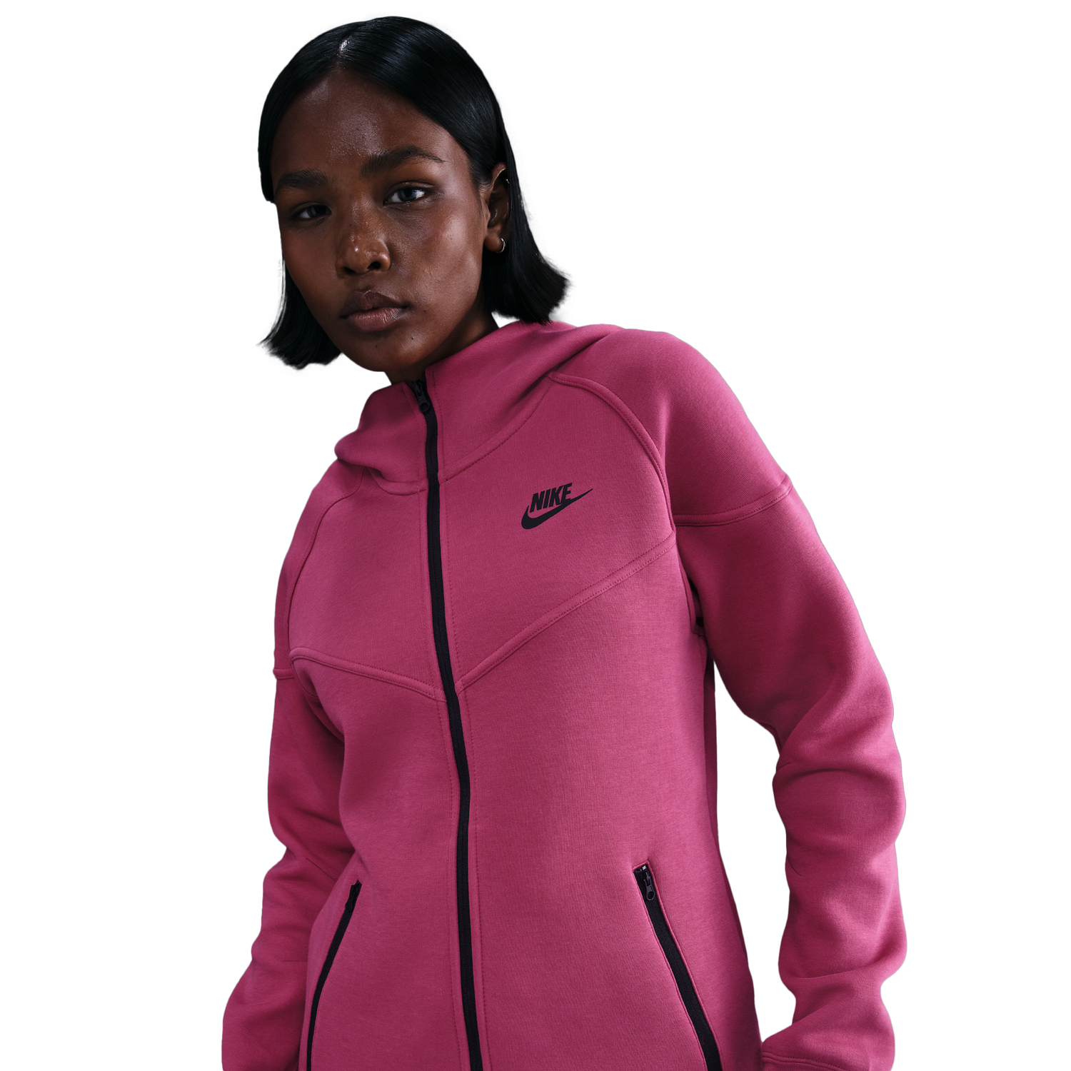 Nike NSW Tech Fleece WR Full-Zip Hoodie - Women's - Sweet Beet/Black