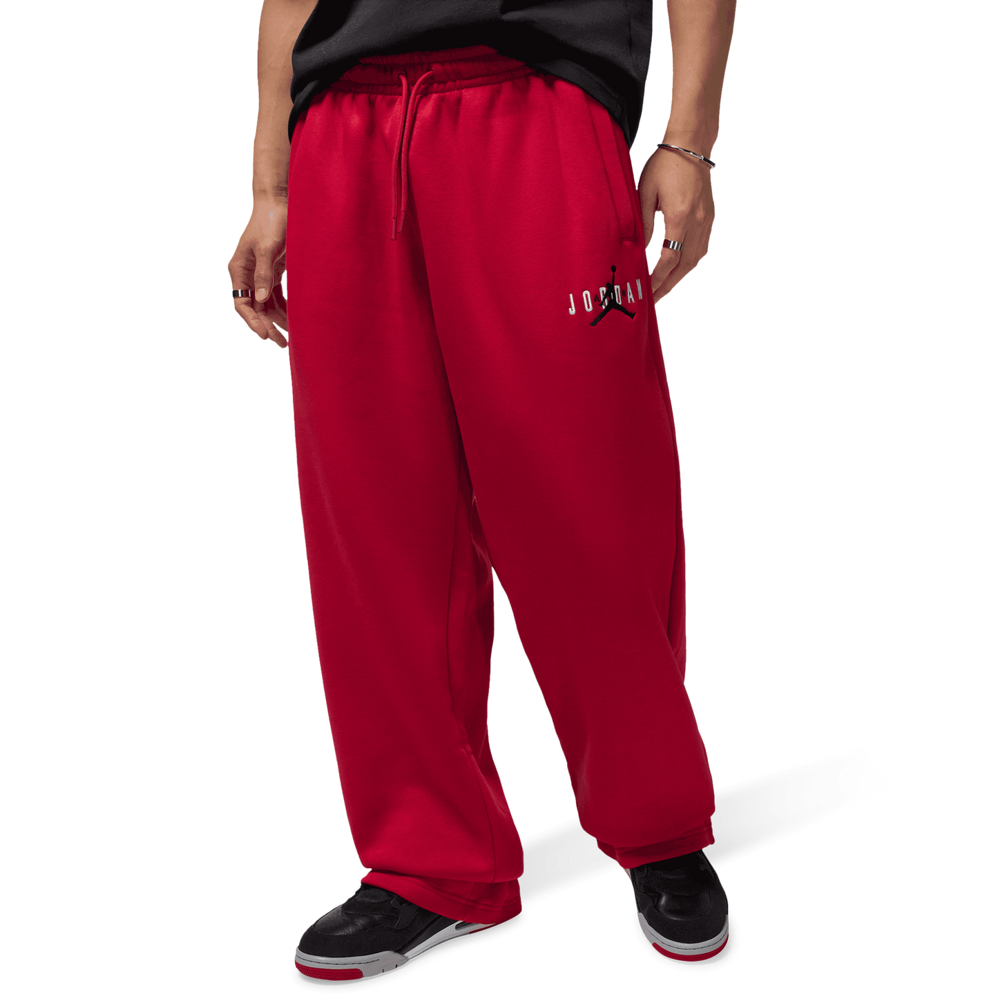 Jordan Brooklyn Oversize Stretch Pants - Men's - Red/Black