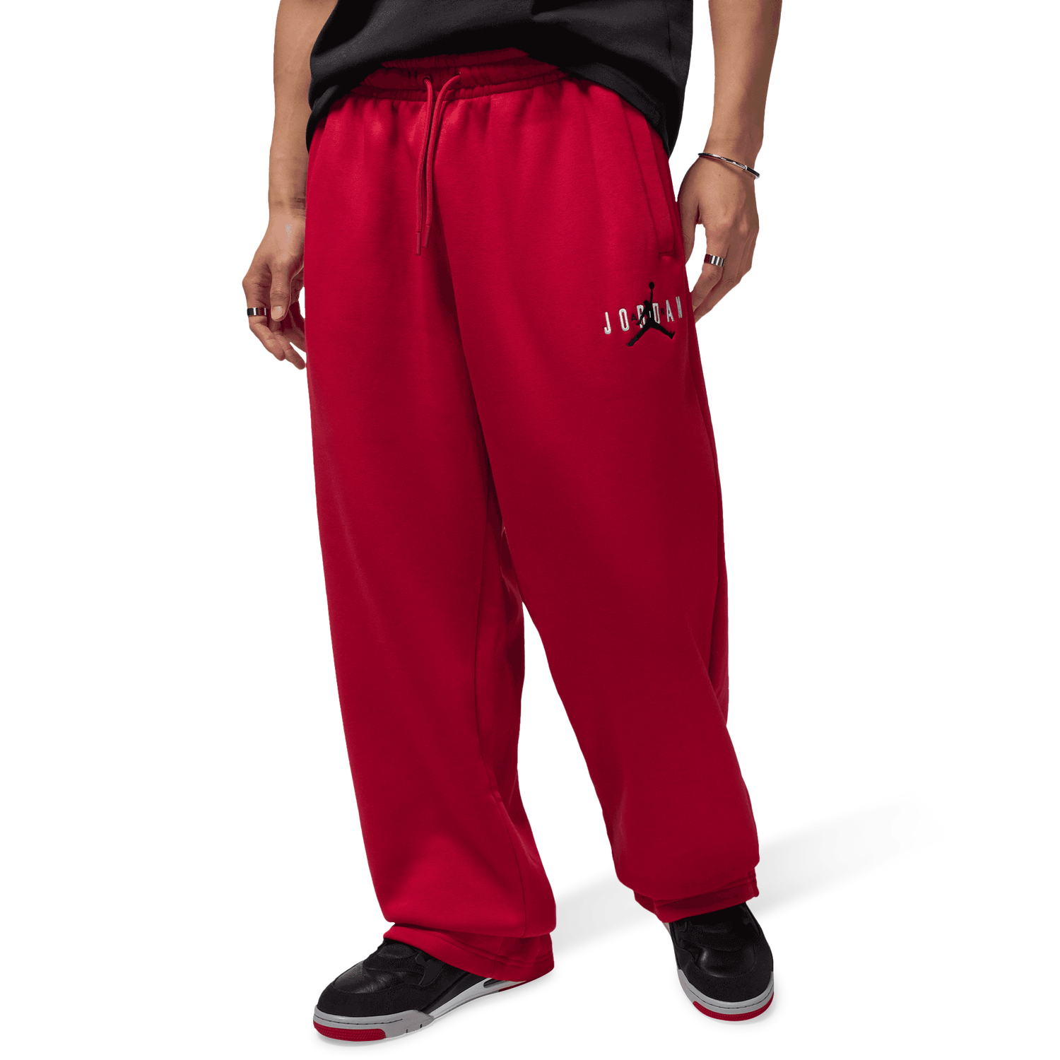 Jordan Brooklyn Oversize Stretch Pants - Men's - Red/Black