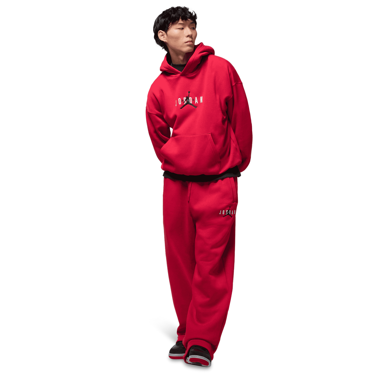 Jordan Brooklyn Oversize Stretch Pants - Men's - Red/Black