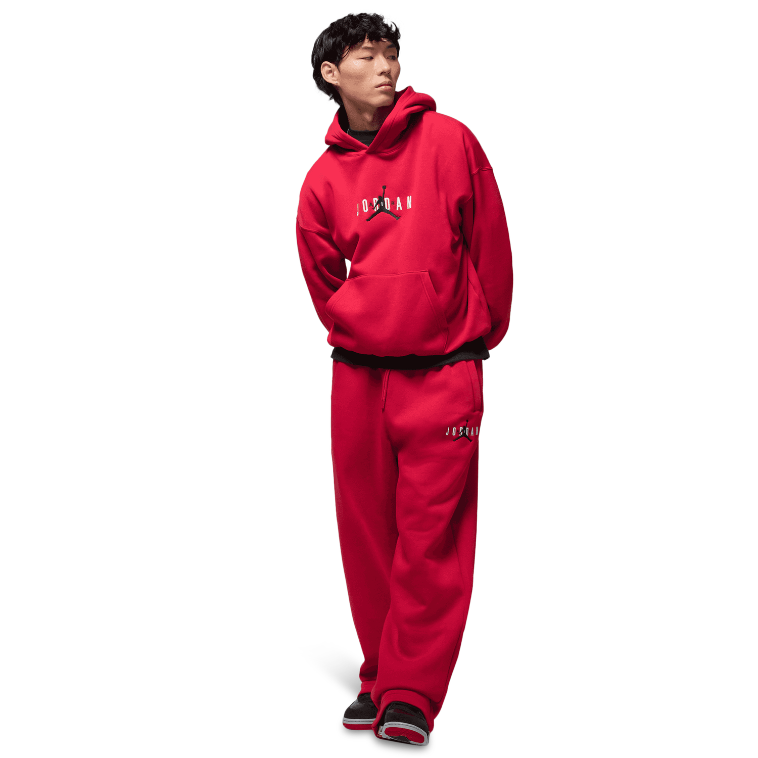 Jordan Brooklyn Oversize Stretch Pants - Men's - Red/Black