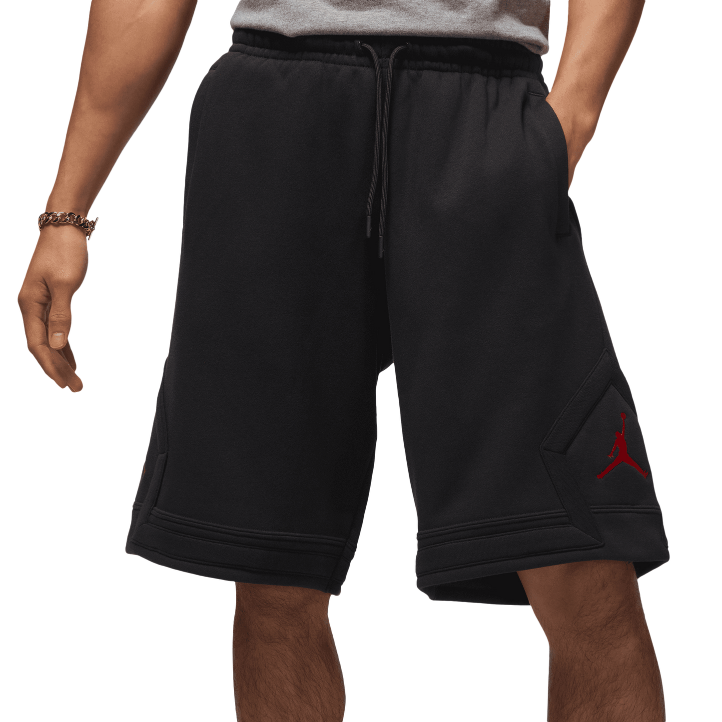 Jordan Brooklyn Oversize Stretch Shorts - Men's - Red/Black