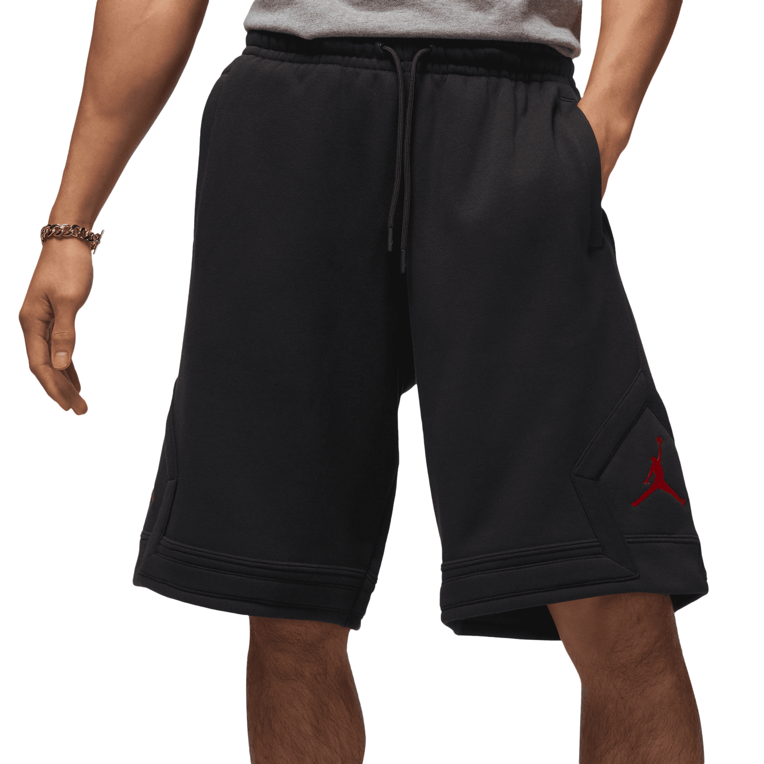 Jordan Brooklyn Oversize Stretch Shorts - Men's - Red/Black