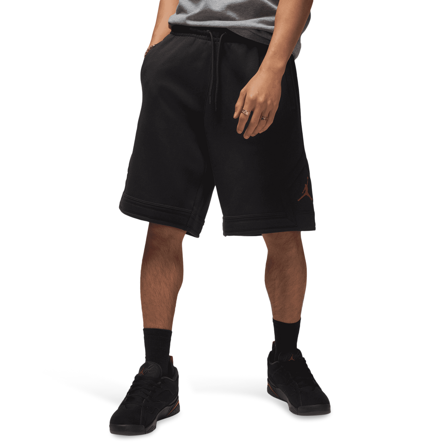 Jordan Brooklyn Oversize Stretch Shorts - Men's - Red/Black