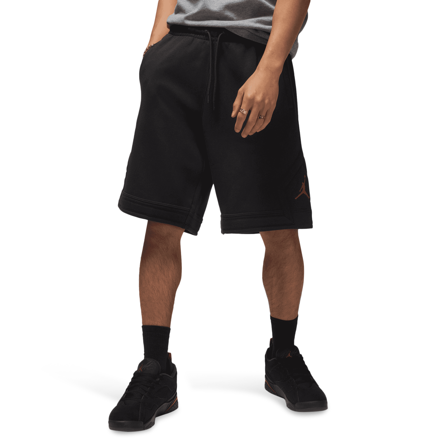 Jordan Brooklyn Oversize Stretch Shorts - Men's - Red/Black