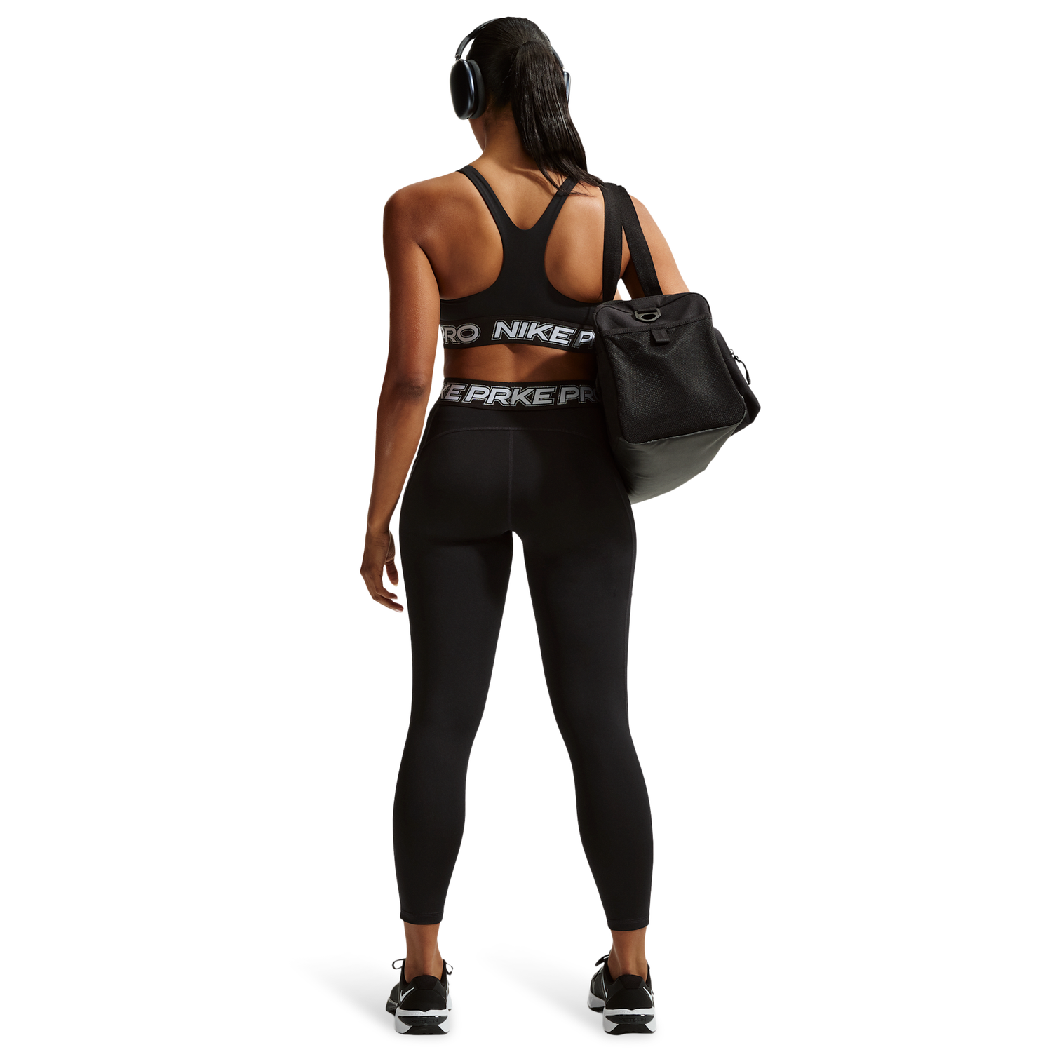 Nike Pro Mid Rise 7/8 Tight - Women's - Black/White/White